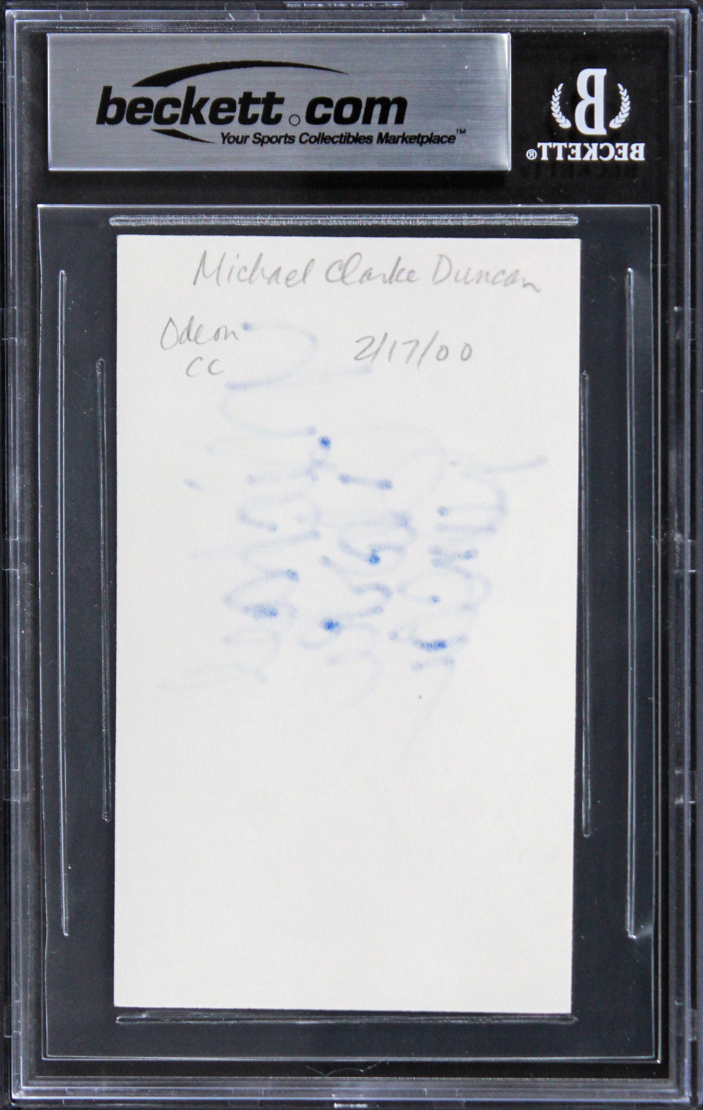 Michael Clarke Duncan The Green Mile Authentic Signed 3x5 Index Card BAS Slab 1