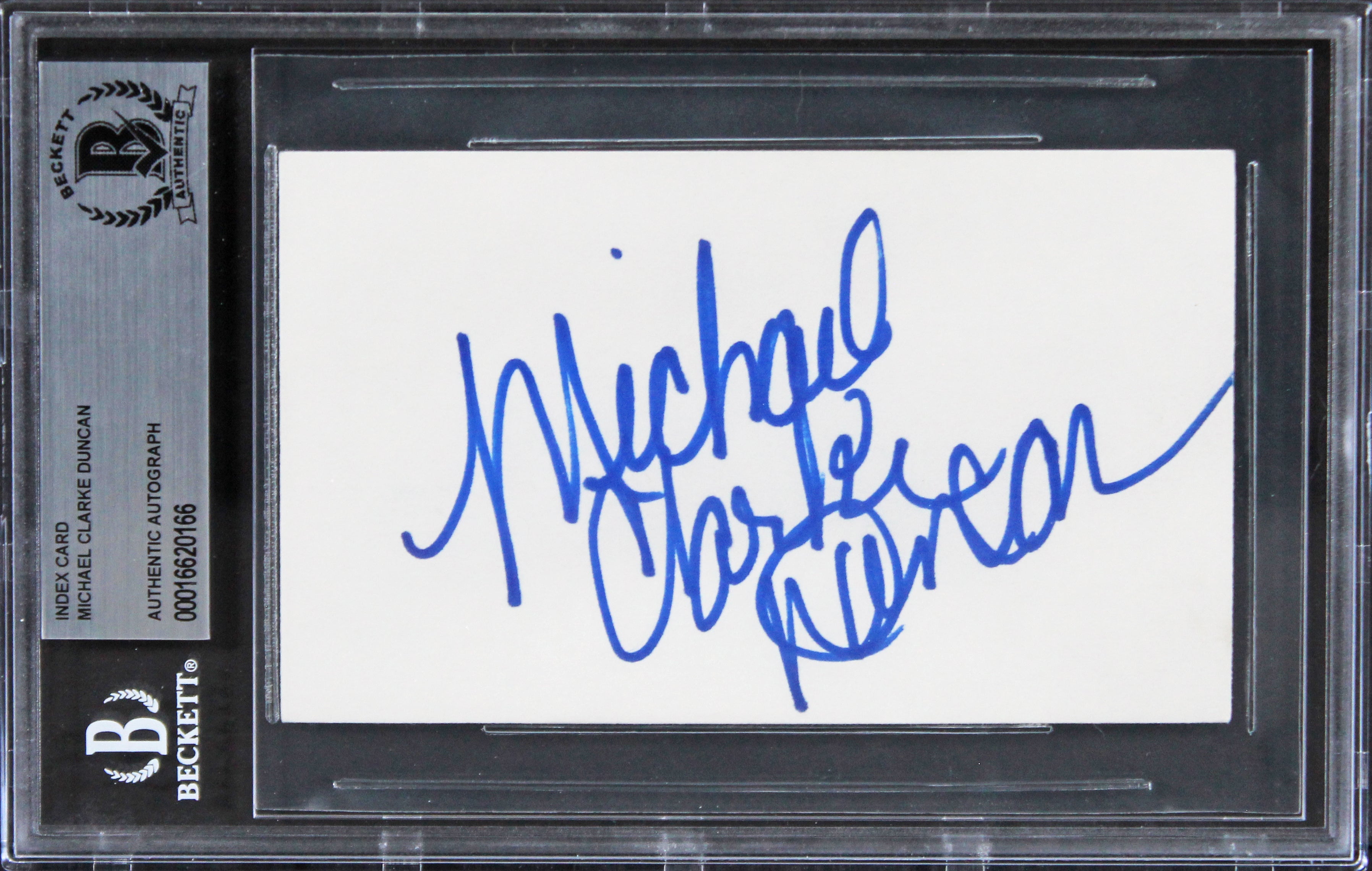 Michael Clarke Duncan The Green Mile Authentic Signed 3x5 Index Card BAS Slab 2