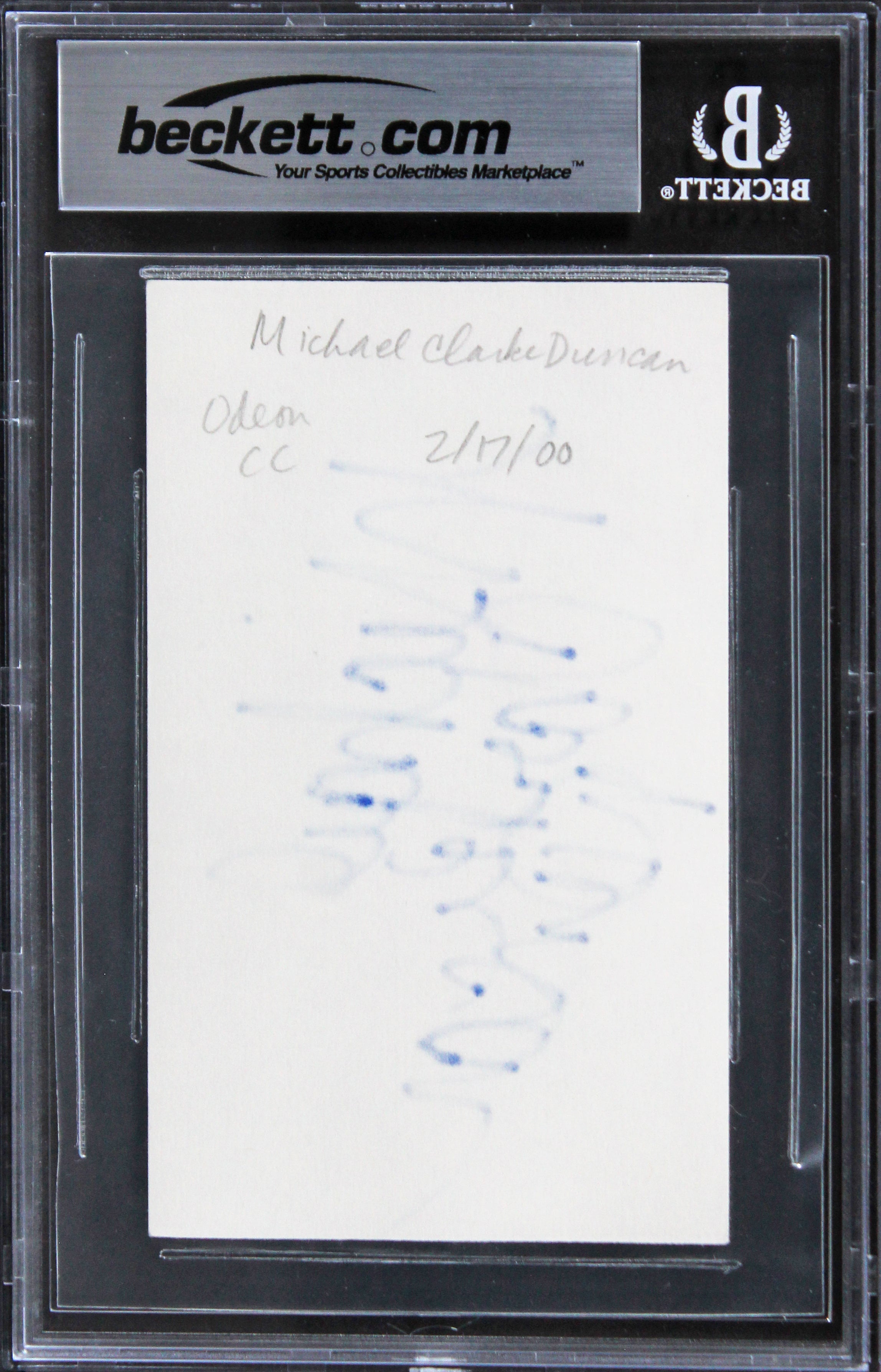 Michael Clarke Duncan The Green Mile Authentic Signed 3x5 Index Card BAS Slab 2