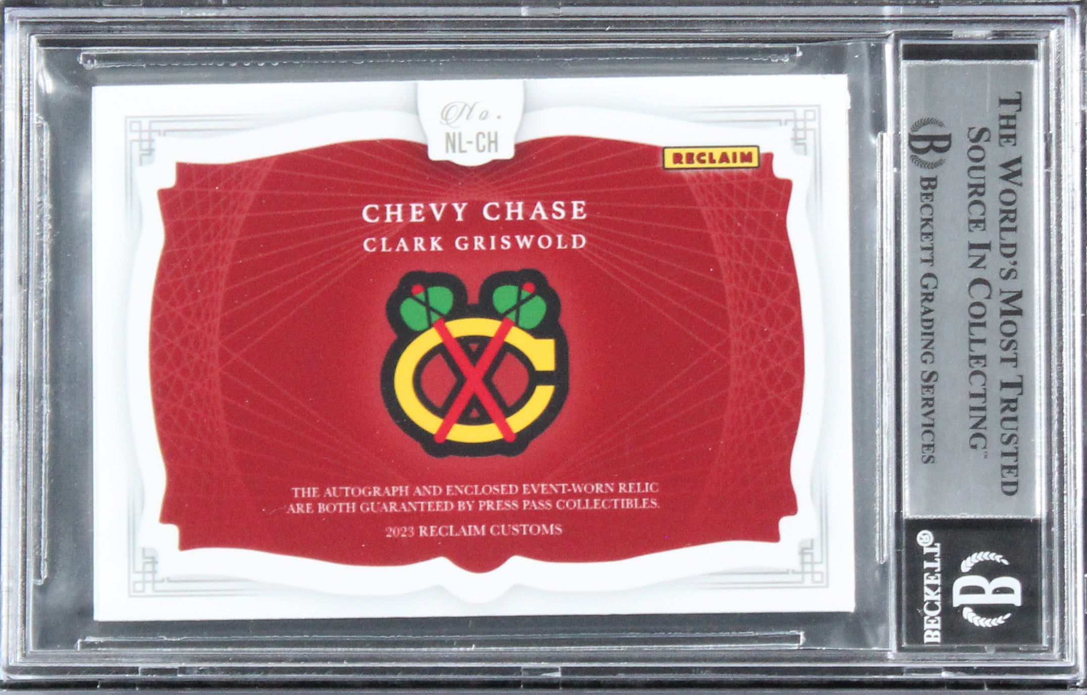 Chevy Chase Christmas Vacation Signed Custom Relic Card BAS Slab #8/10 #16567402