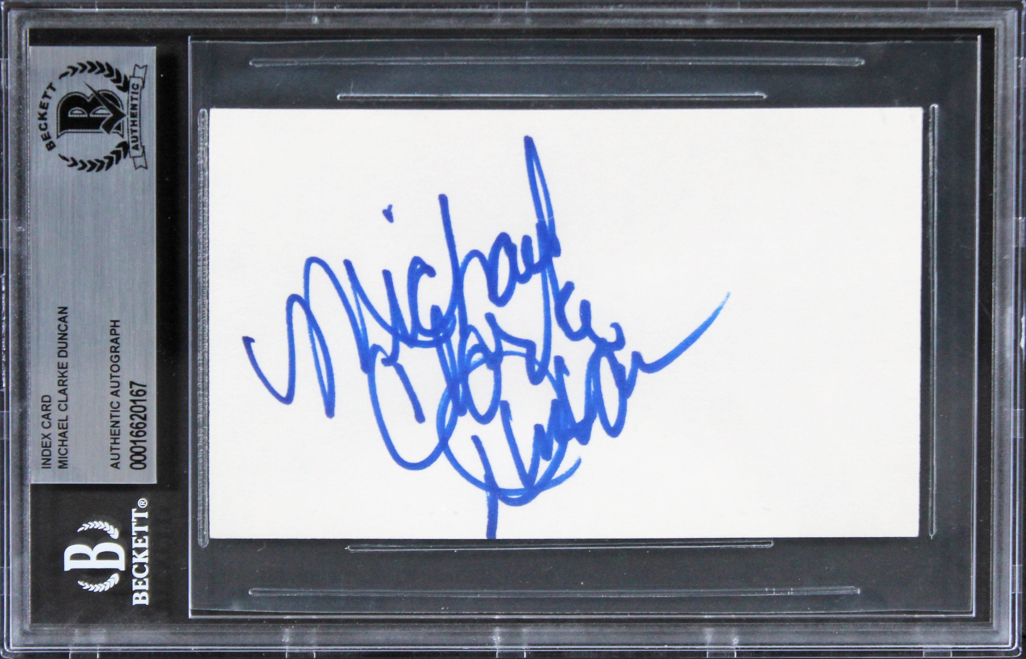 Michael Clarke Duncan The Green Mile Authentic Signed 3x5 Index Card BAS Slab 3