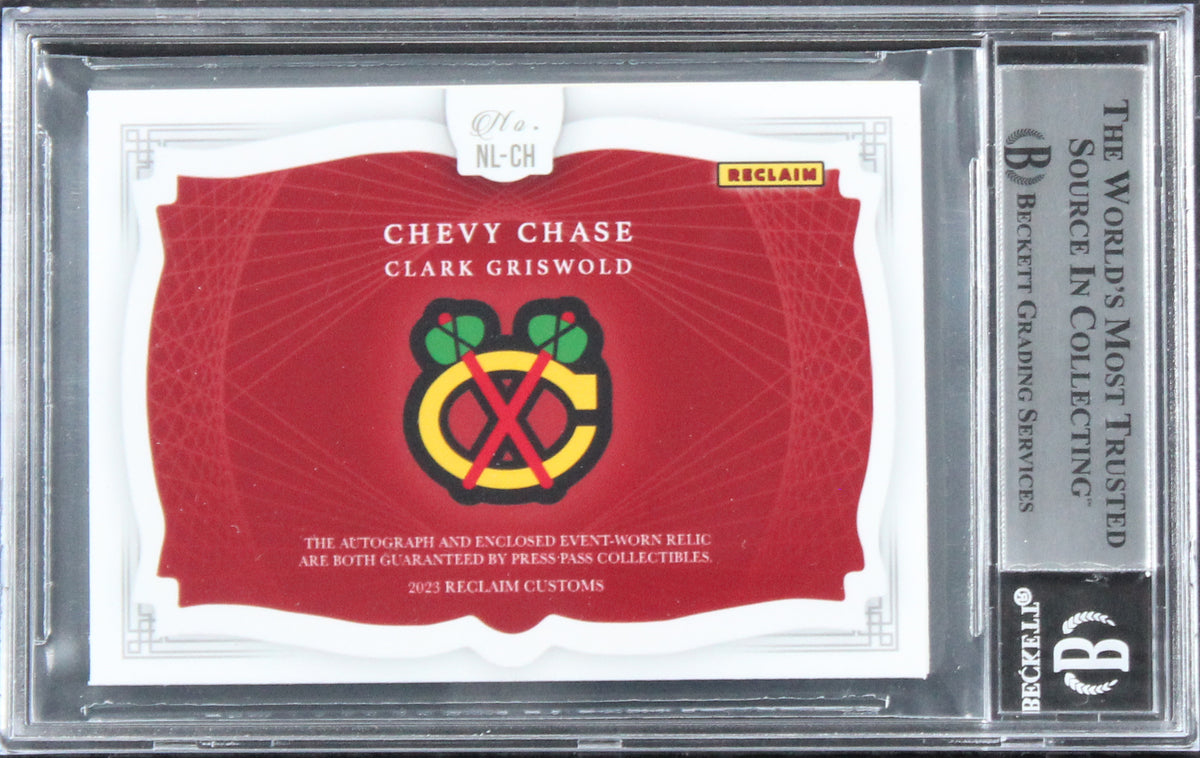 Chevy Chase Christmas Vacation Signed Relic Card One of One BAS Slab #16567372