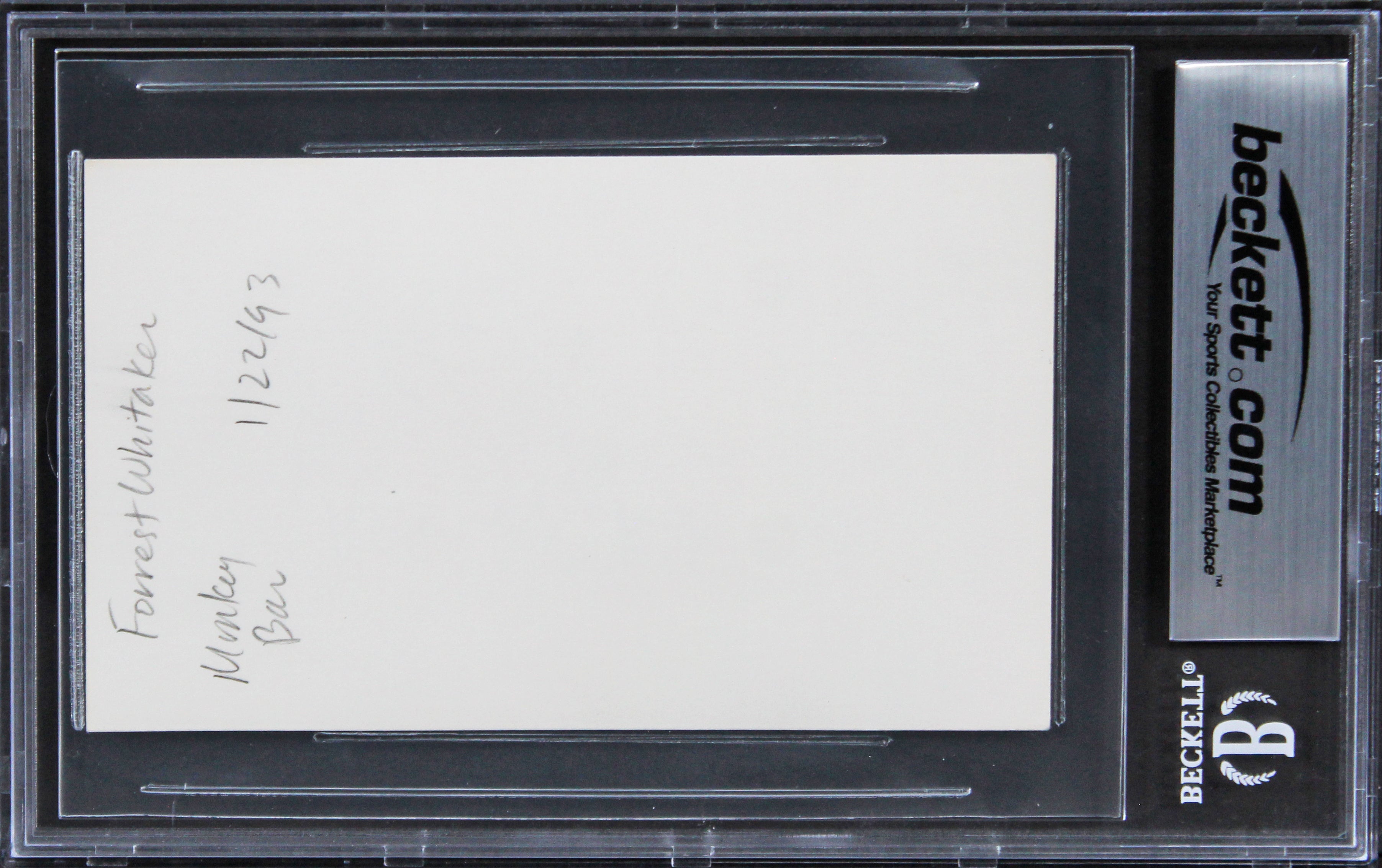 Forest Whitaker The Butler "All My Best" Signed 3x5 Index Card BAS Slabbed