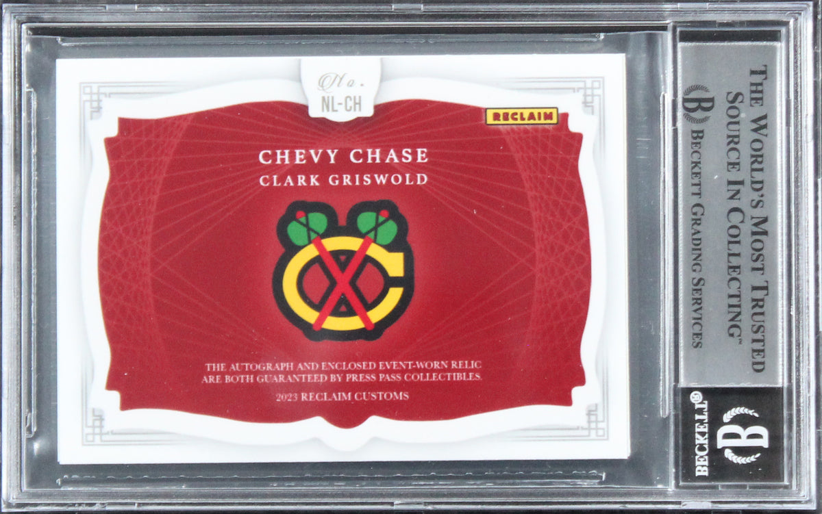 Chevy Chase Christmas Vacation Signed Relic Card One of One BAS Slab #16567367