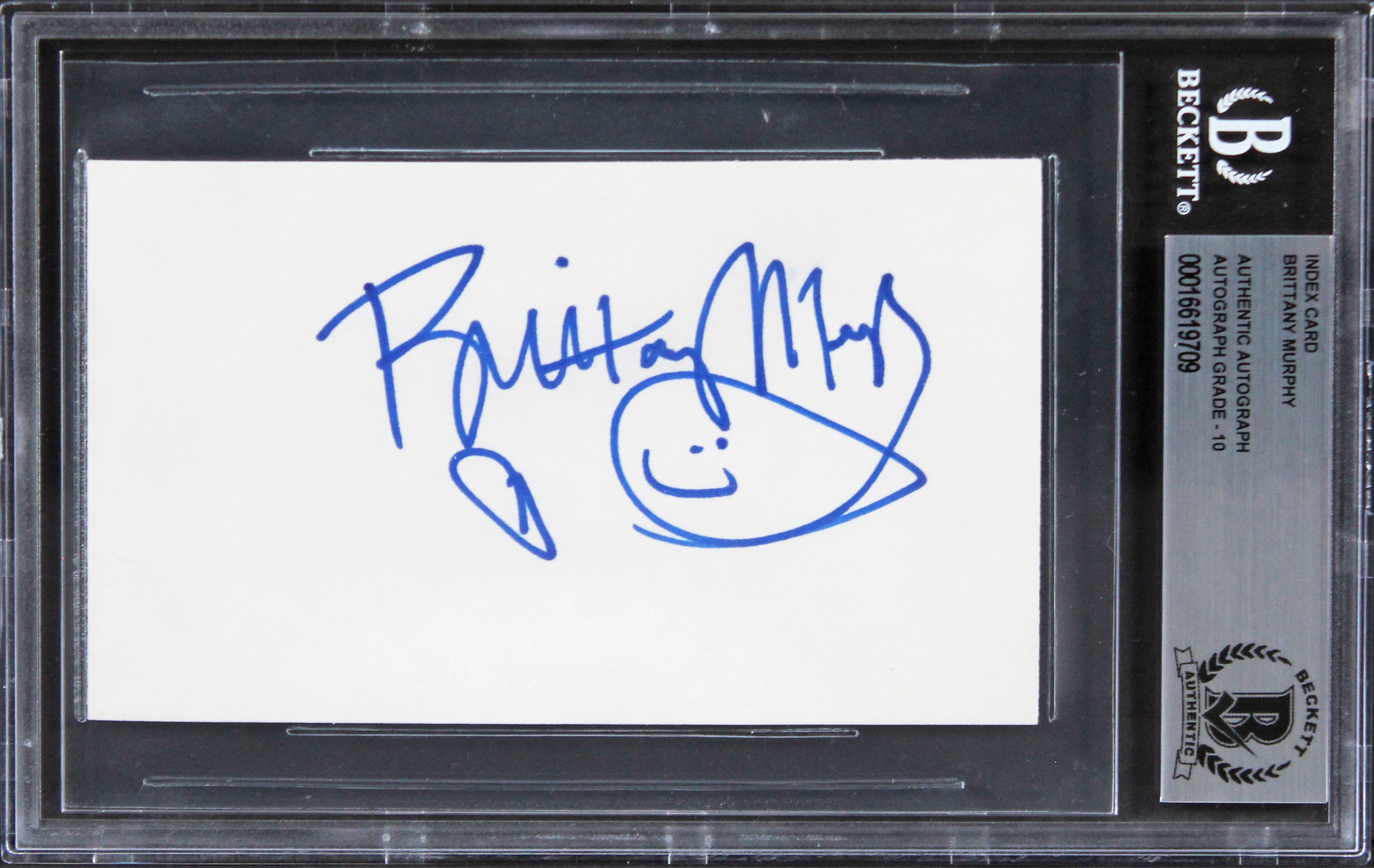 Brittany Murphy 8 Mile Authentic Signed 3x5 Index Card Auto Grade 10 BAS Slabbed