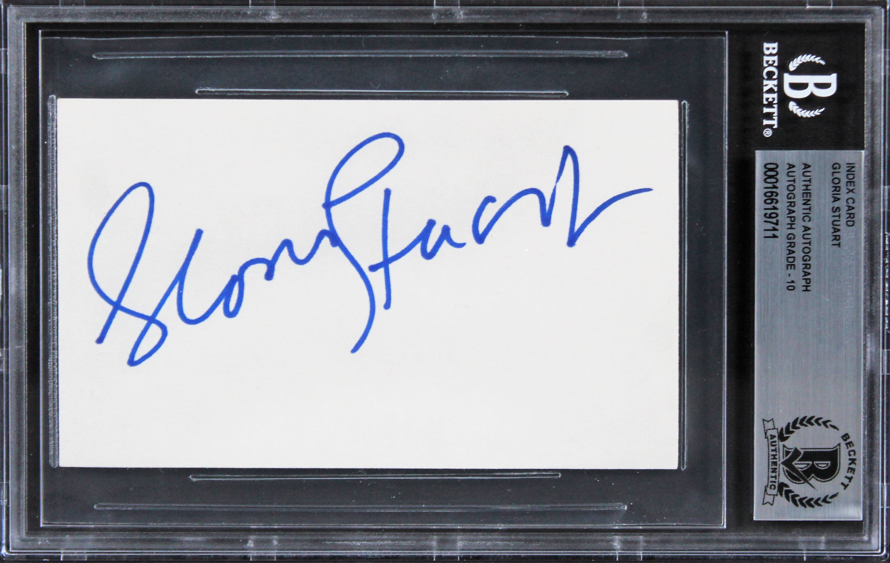 Gloria Stuart Titanic Signed 3x5 Index Card Auto Graded Gem Mint 10! BAS Slab 2