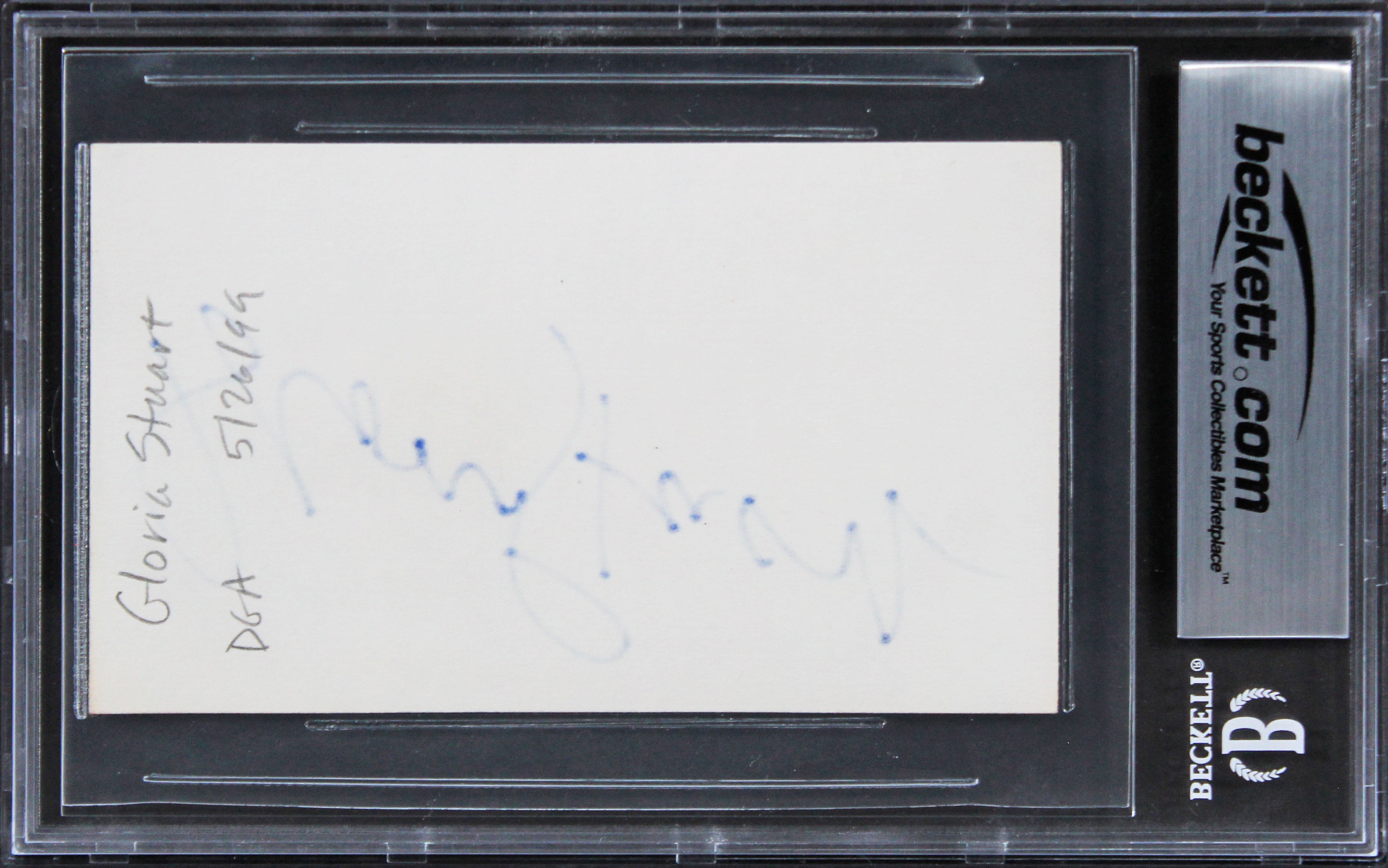 Gloria Stuart Titanic Signed 3x5 Index Card Auto Graded Gem Mint 10! BAS Slab 2