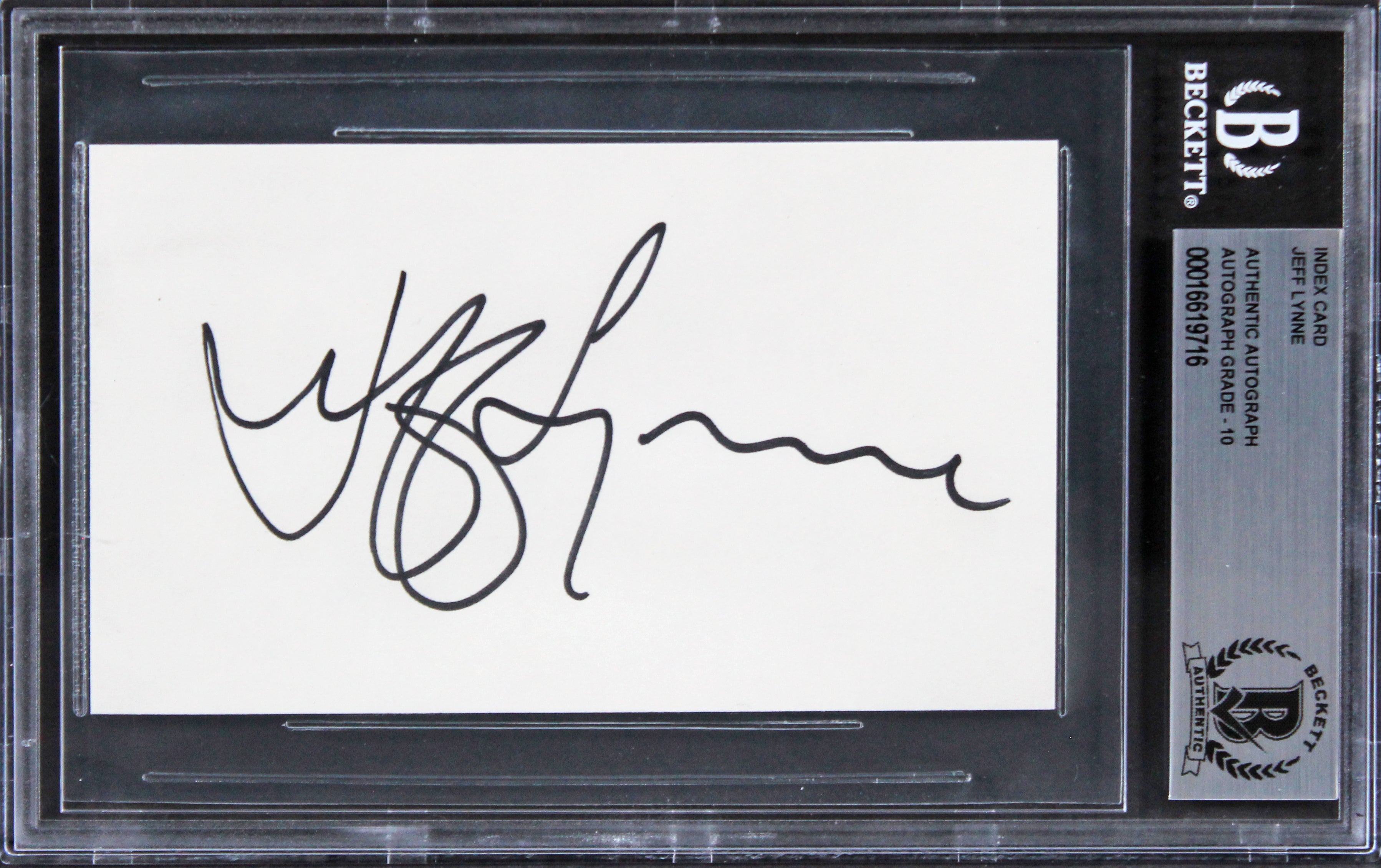 Jeff Lynne Traveling Wilburys Signed 3x5 Index Card Auto Graded 10! BAS Slabbed