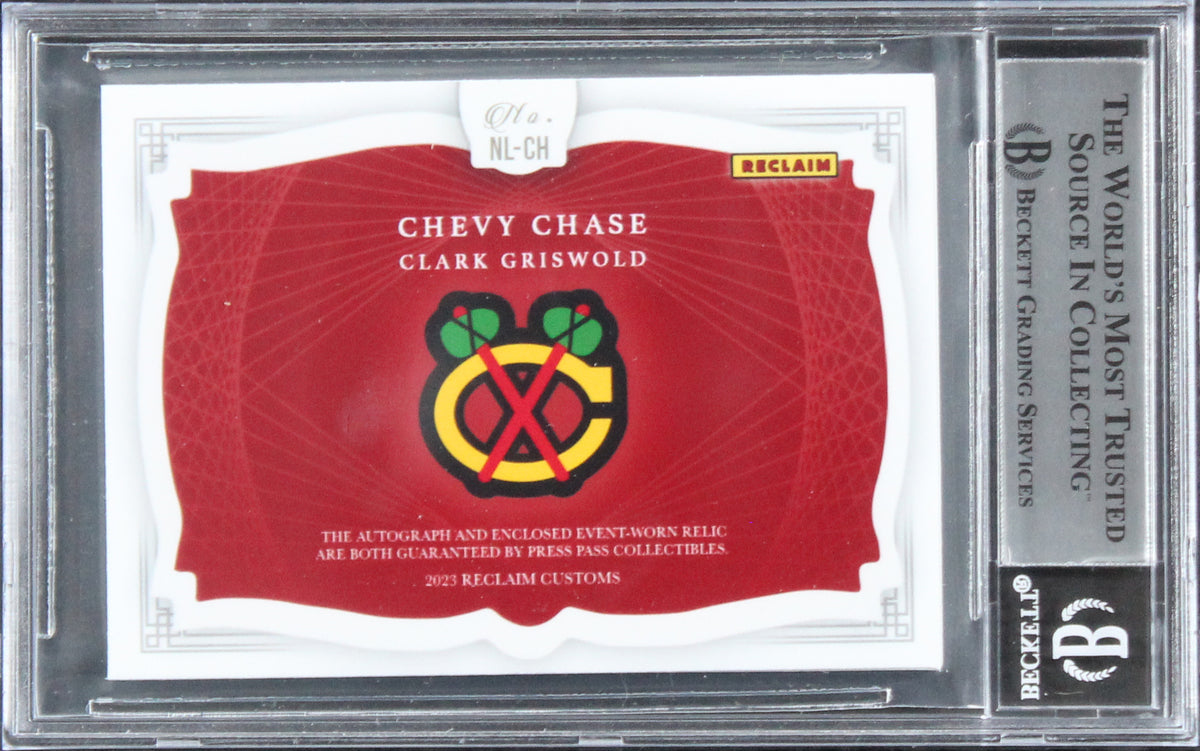 Chevy Chase Christmas Vacation Signed Relic Card One of One BAS Slab #16567388