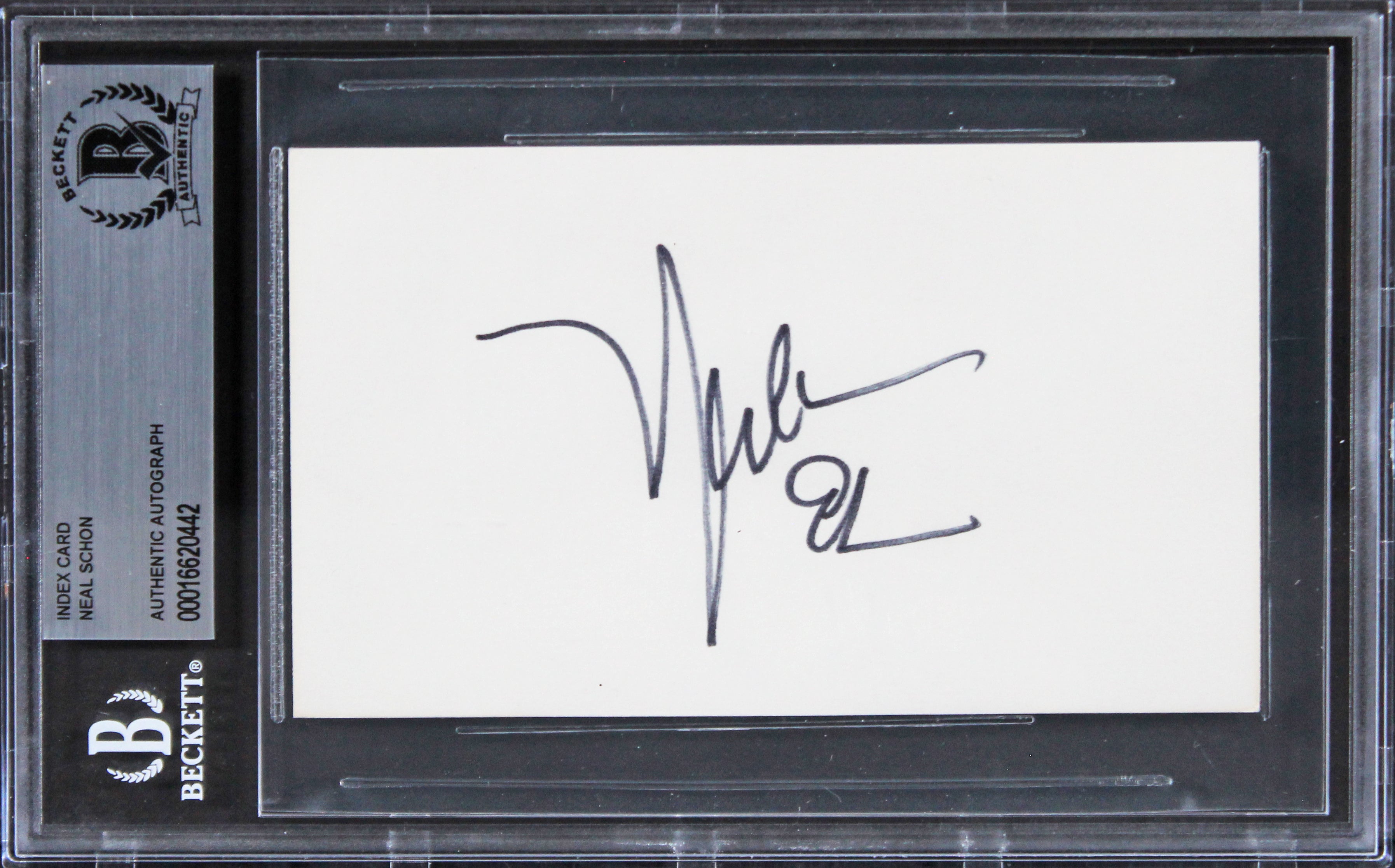 Neal Schon Musician Authentic Signed 3x5 Index Card Autographed BAS Slabbed