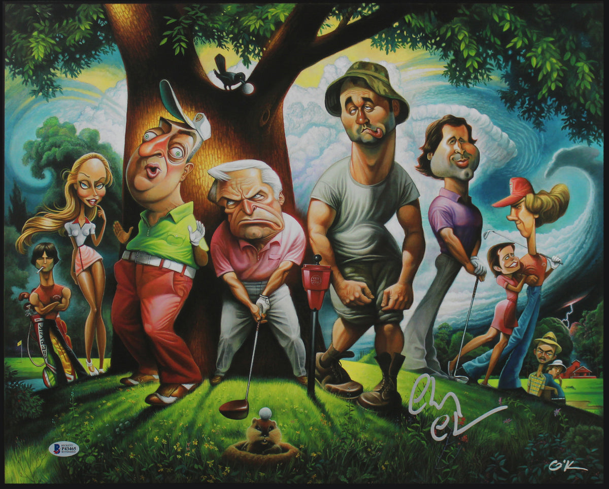 Chevy Chase Caddyshack Authentic Signed 16x20 O'Keefe Lithograph BAS Witnessed