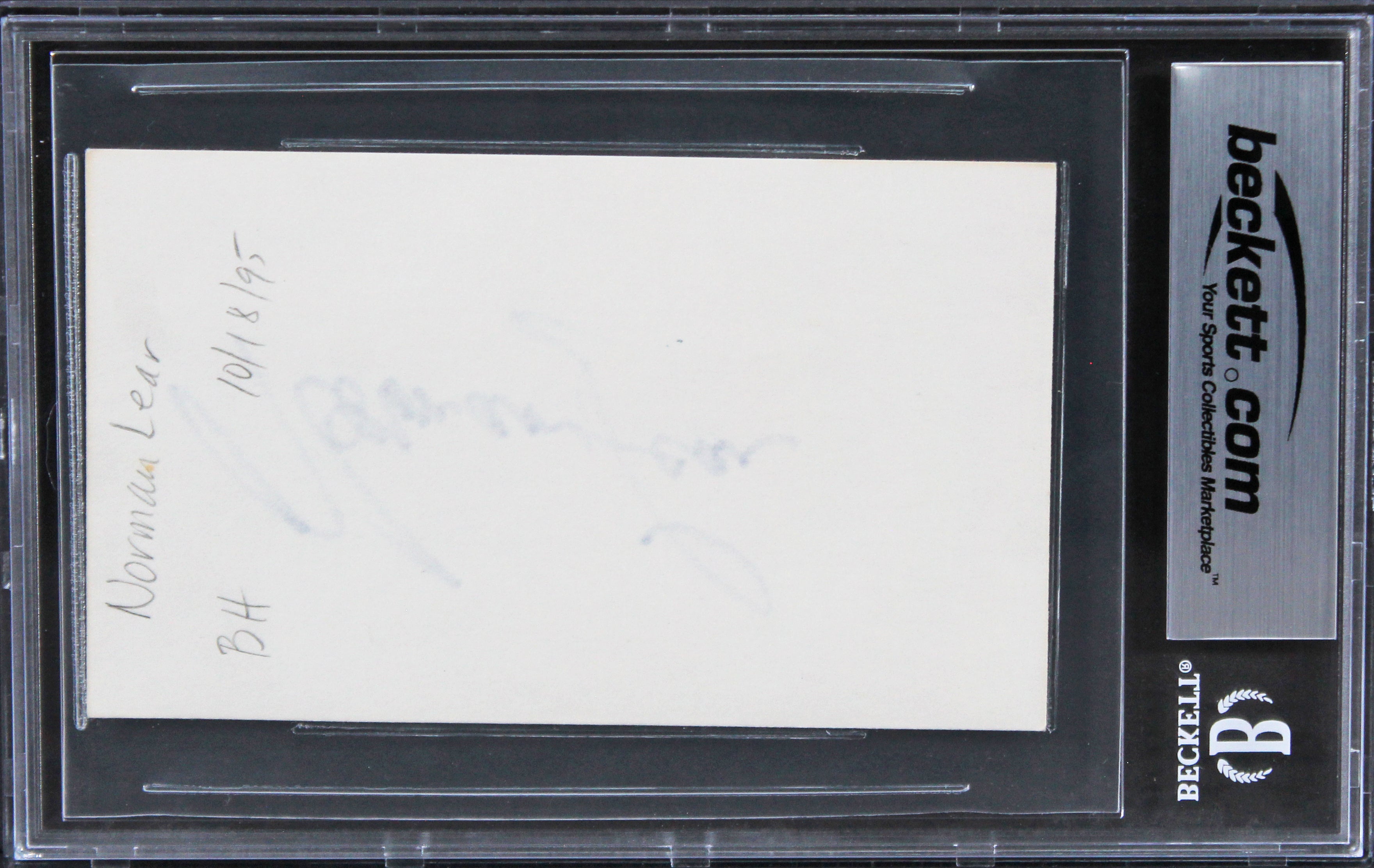 Norman Lear All In The Family Authentic Signed 3x5 Index Card BAS Slabbed
