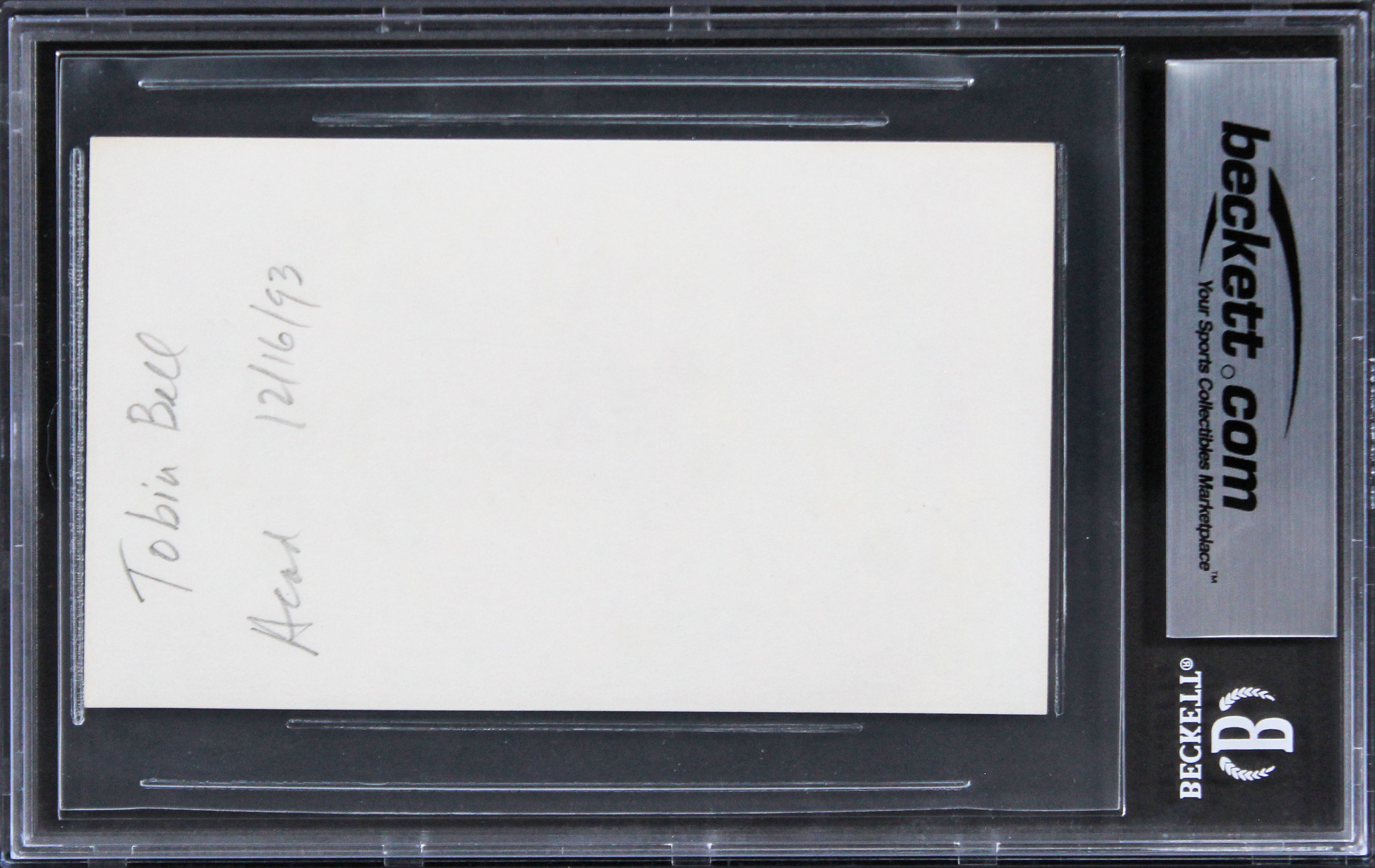 Tobin Bell Saw "Best 12/93" Signed 3x5 Index Card Autographed BAS Slabbed