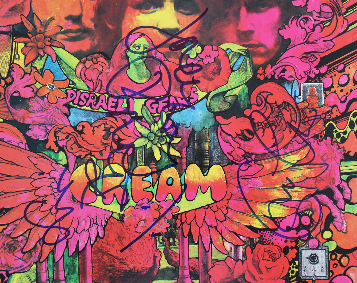 Cream Clapton, Bruce and Baker Signed Disraeli Gears Album Cover W/ Vinyl JSA