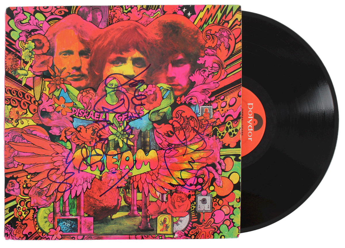 Cream Clapton, Bruce and Baker Signed Disraeli Gears Album Cover W/ Vinyl JSA