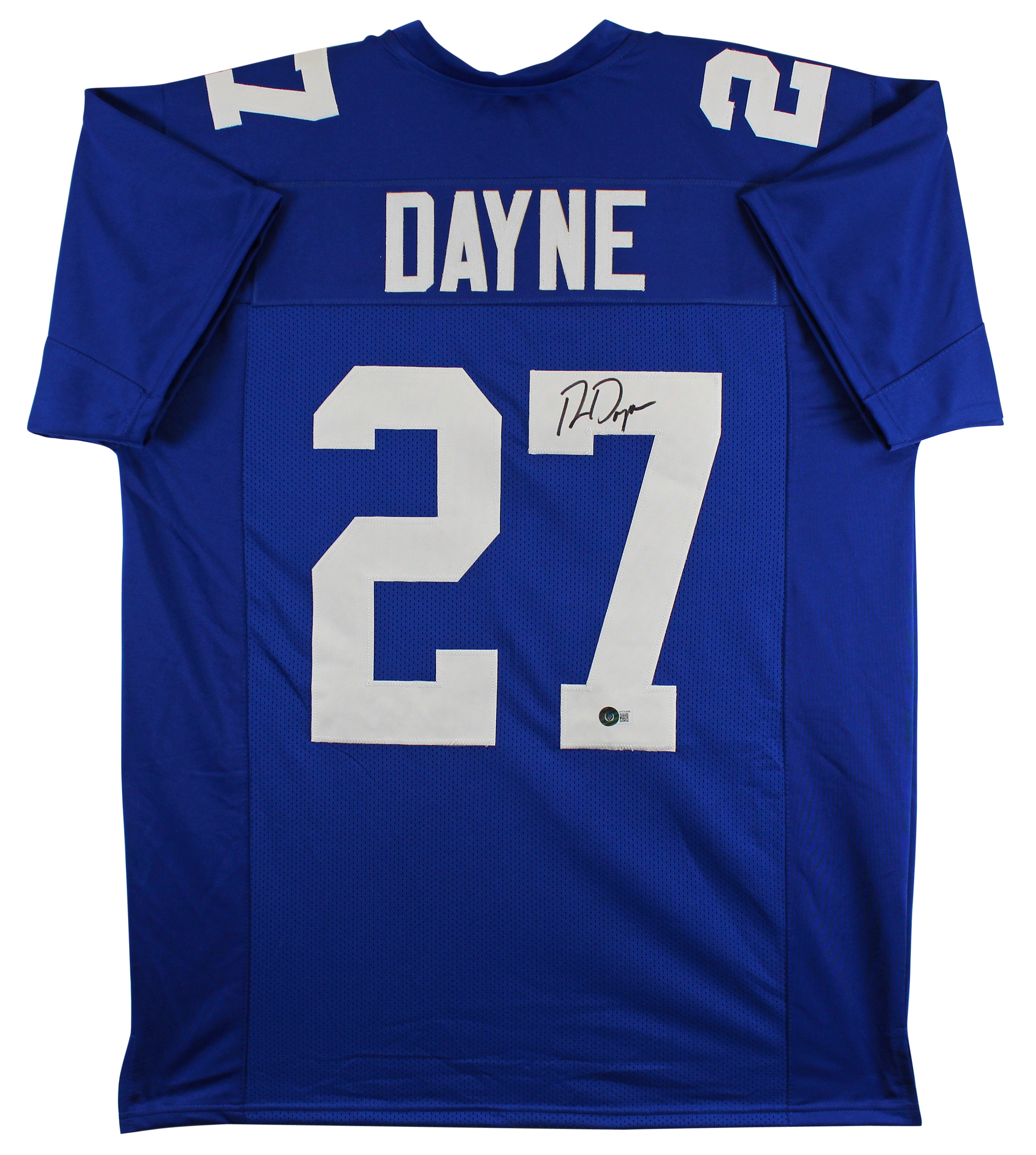 Ron Dayne Authentic Signed Blue Pro Style Jersey Autographed BAS Witnessed