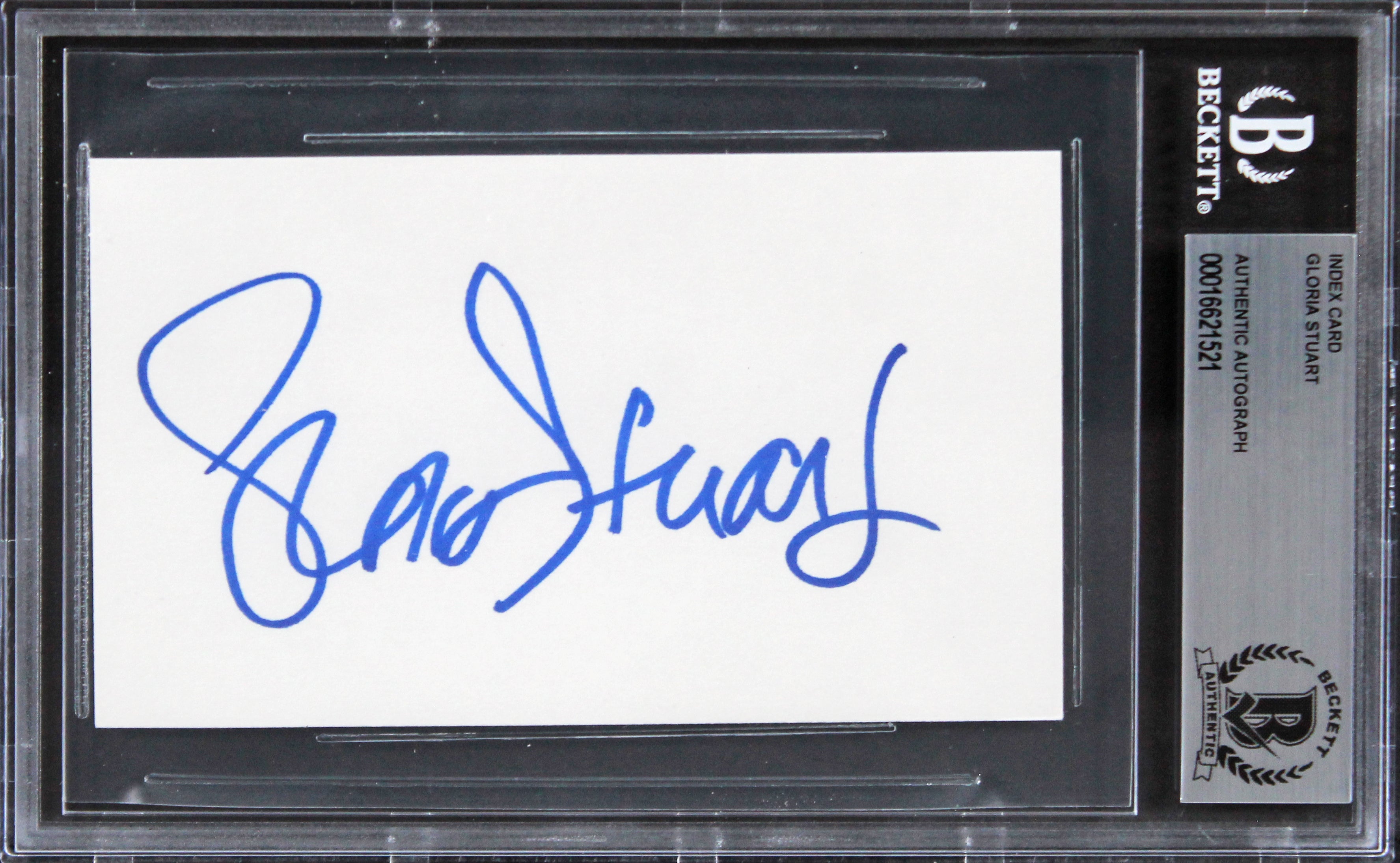 Gloria Stuart Titanic Authentic Signed 3x5 Index Card Autographed BAS Slabbed 1