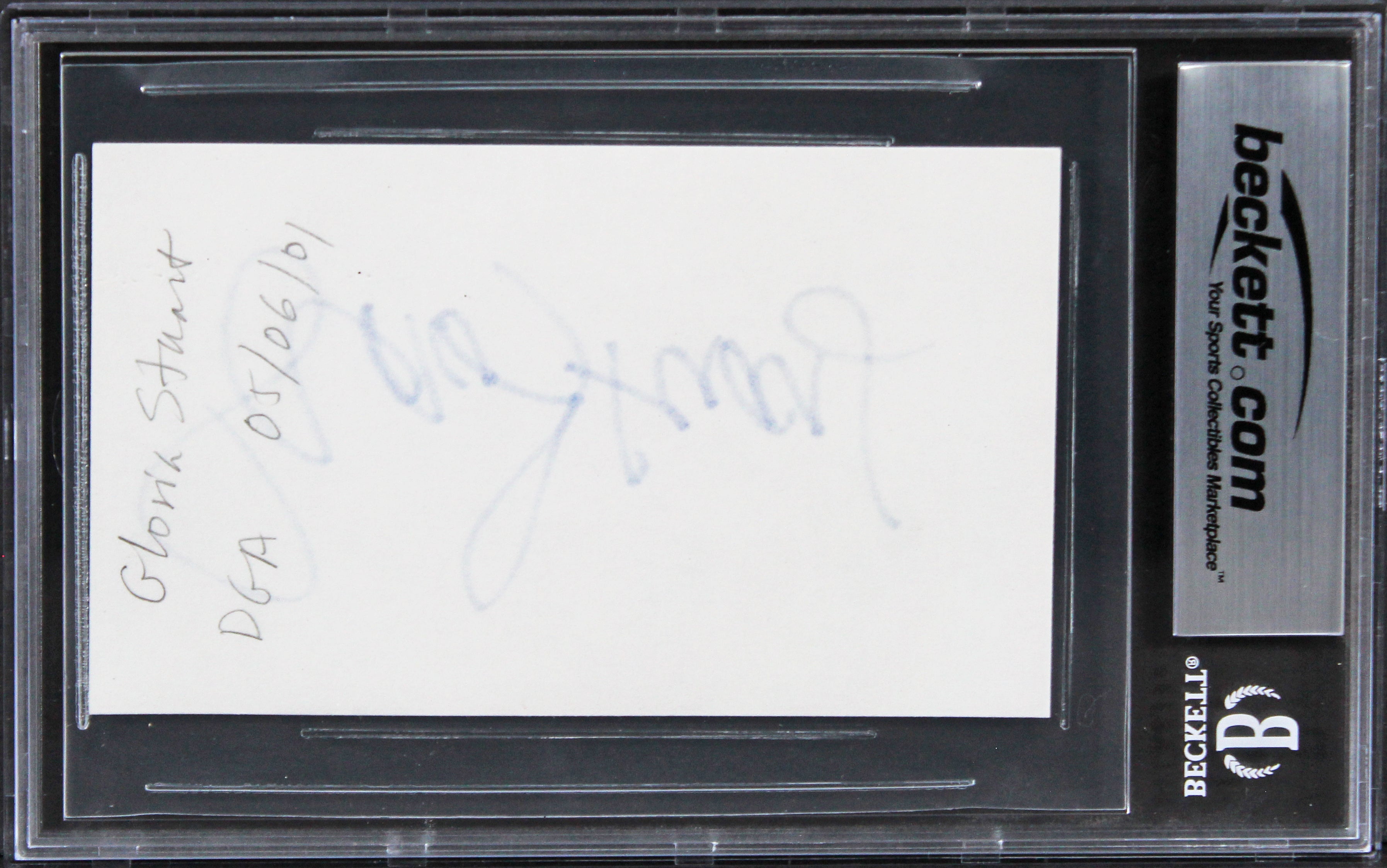 Gloria Stuart Titanic Authentic Signed 3x5 Index Card Autographed BAS Slabbed 1