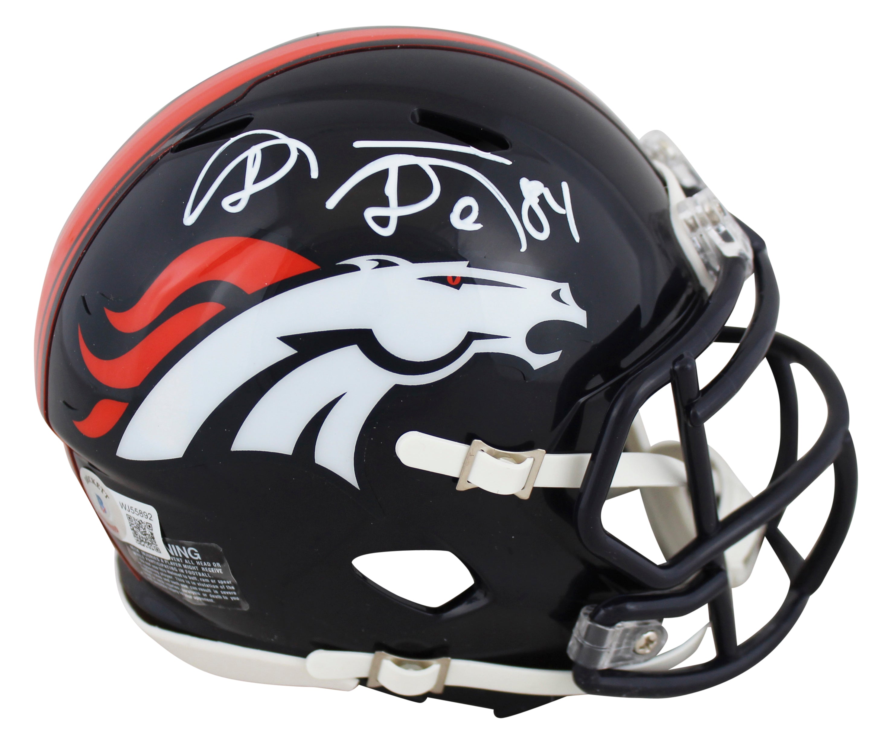 Broncos Shannon Sharpe Authentic Signed Speed Mini Helmet BAS Witnessed