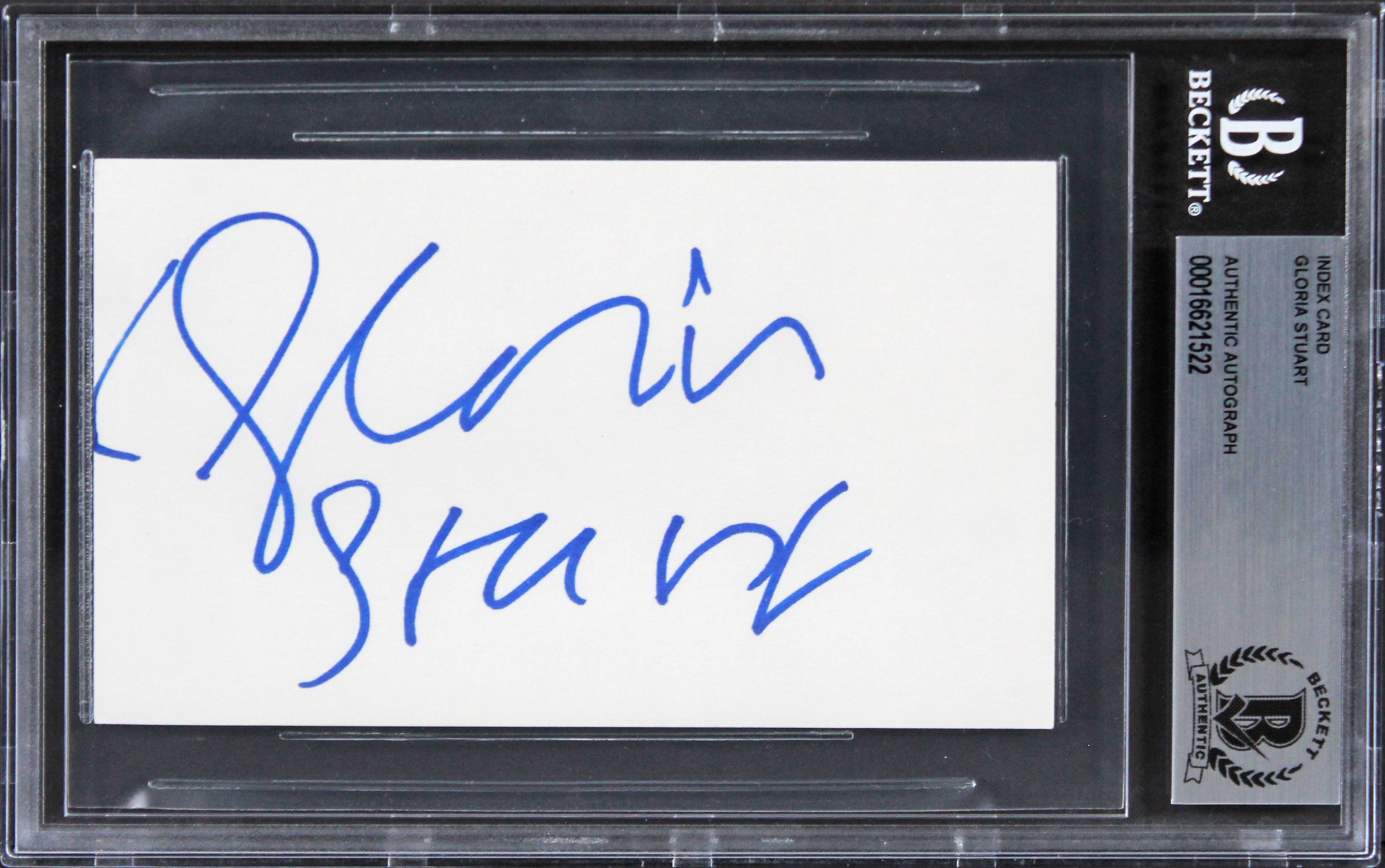 Gloria Stuart Titanic Authentic Signed 3x5 Index Card Autographed BAS Slabbed 2