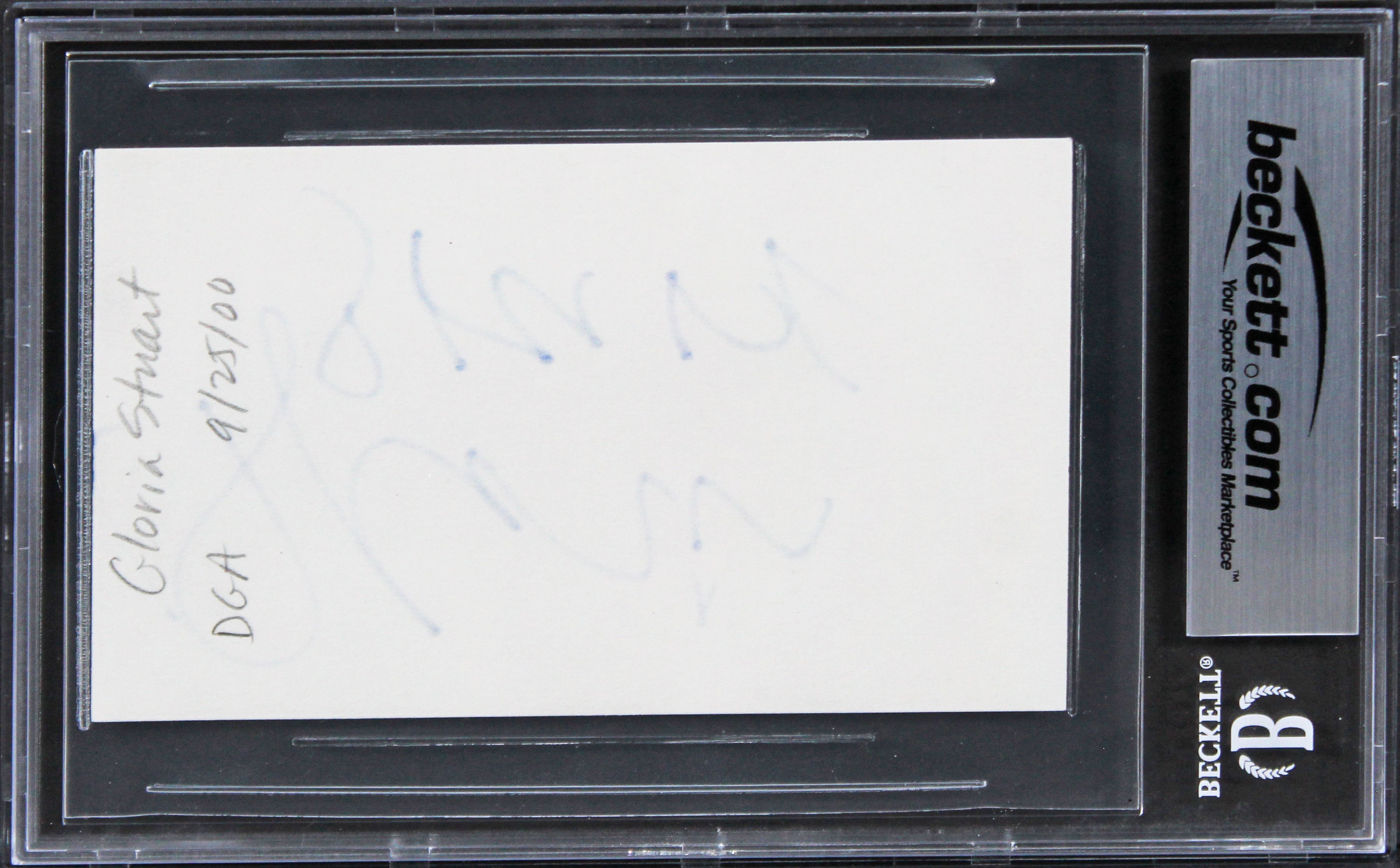 Gloria Stuart Titanic Authentic Signed 3x5 Index Card Autographed BAS Slabbed 2