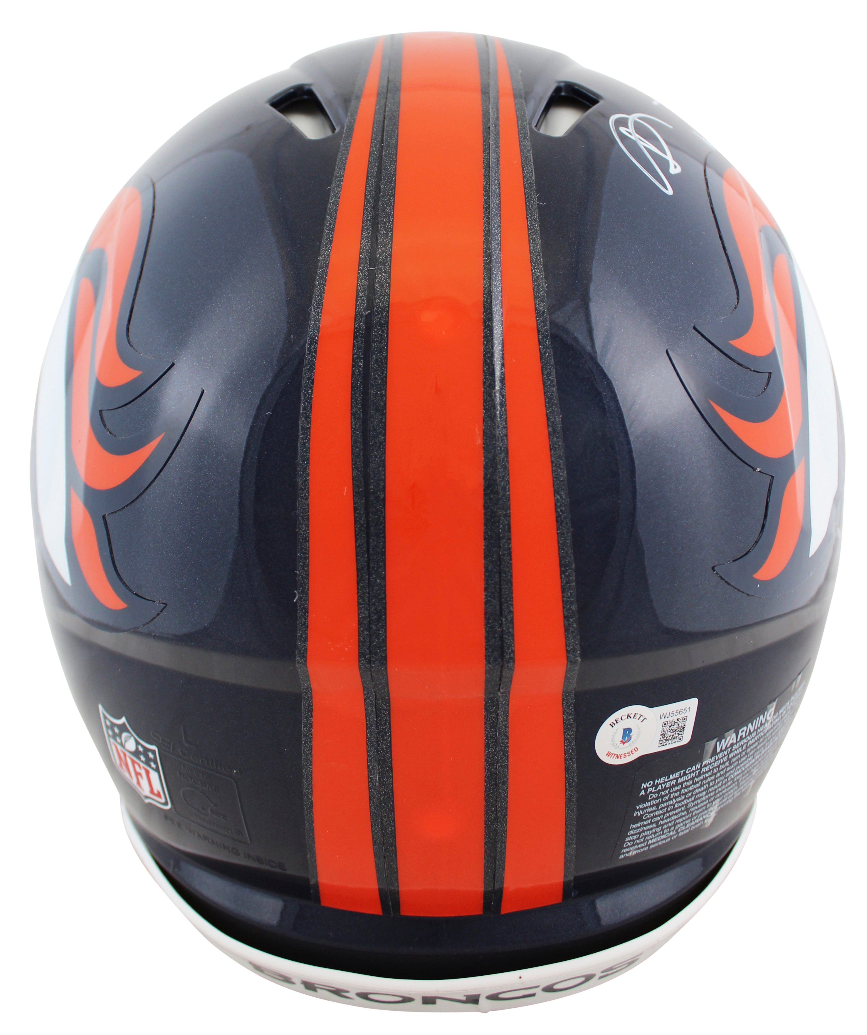 Broncos Shannon Sharpe "HOF 11" Signed Full Size Speed Proline Helmet BAS Wit