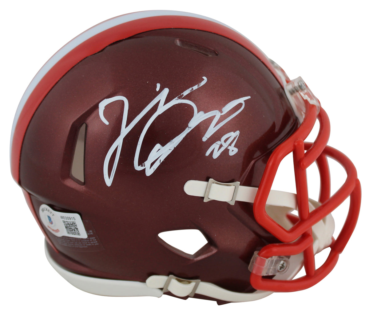 Browns Jeremiah Owusu-Koramoah Signed Flash Speed Mini Helmet BAS Wit #W030915