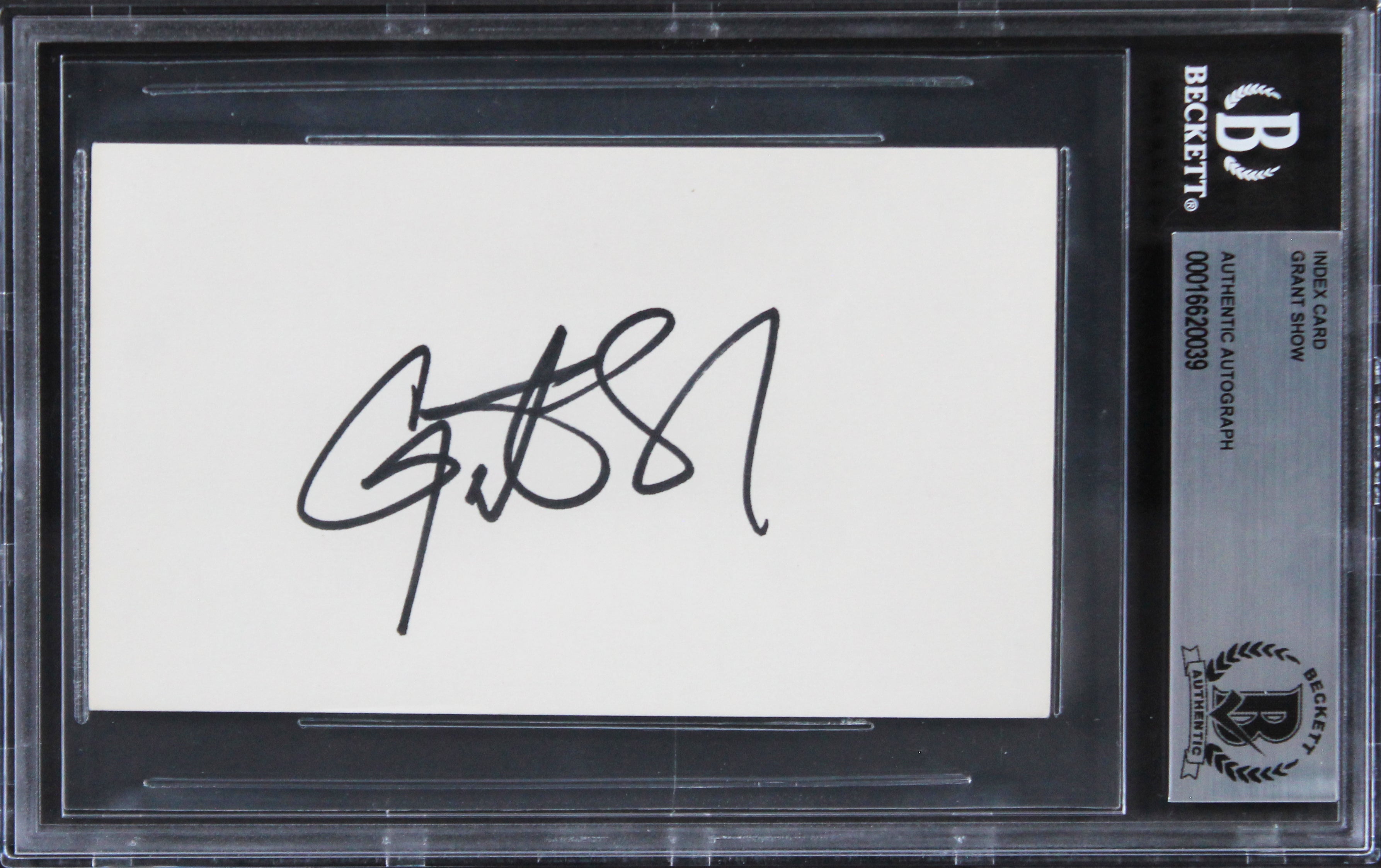 Grant Show Melrose Place Authentic Signed 3x5 Index Card Autographed BAS Slabbed