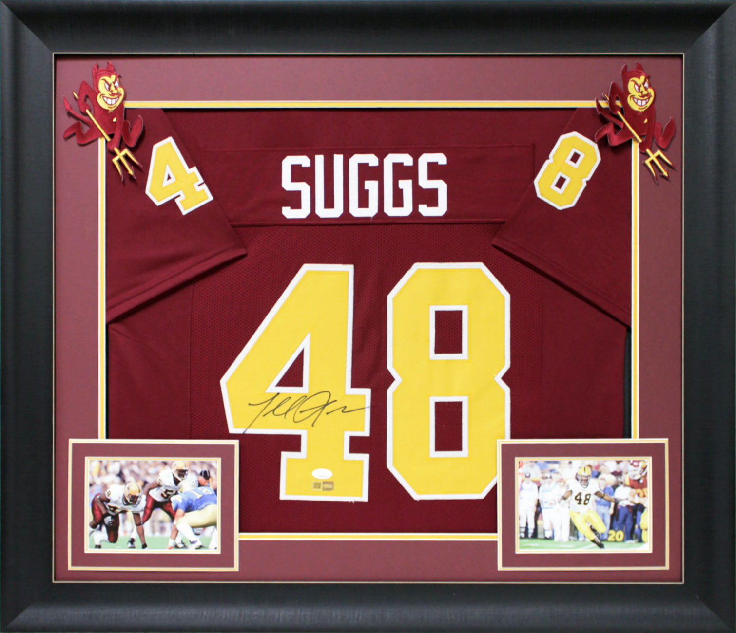 ASU Terrell Suggs Authentic Signed Maroon Pro Style Framed Jersey JSA Witness
