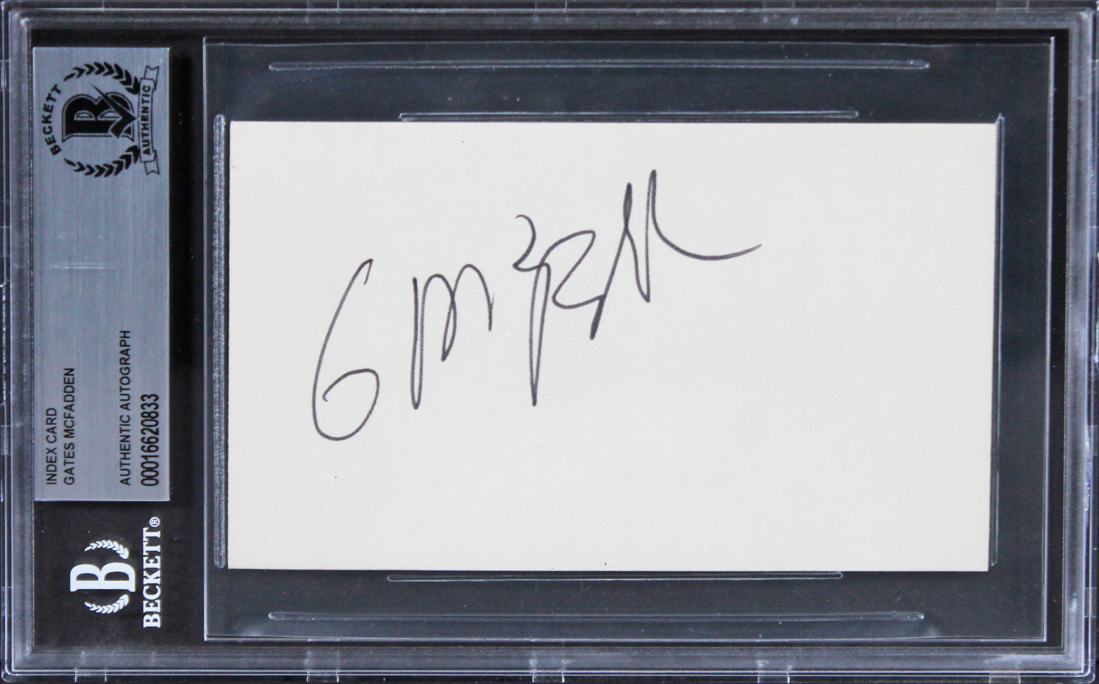 Gates McFadden Star Trek Picard Authentic Signed 3x5 Index Card BAS Slabbed