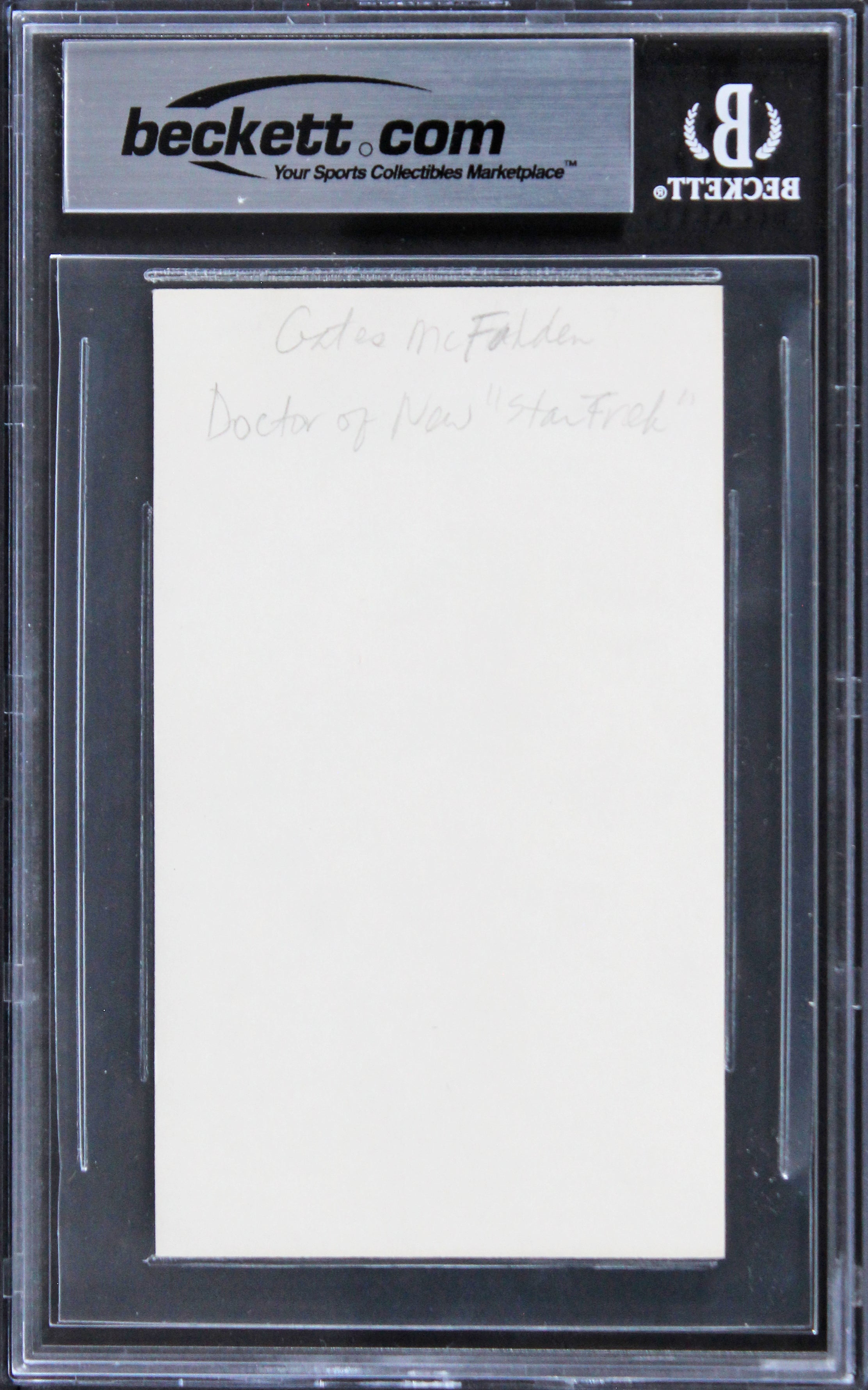 Gates McFadden Star Trek Picard Authentic Signed 3x5 Index Card BAS Slabbed