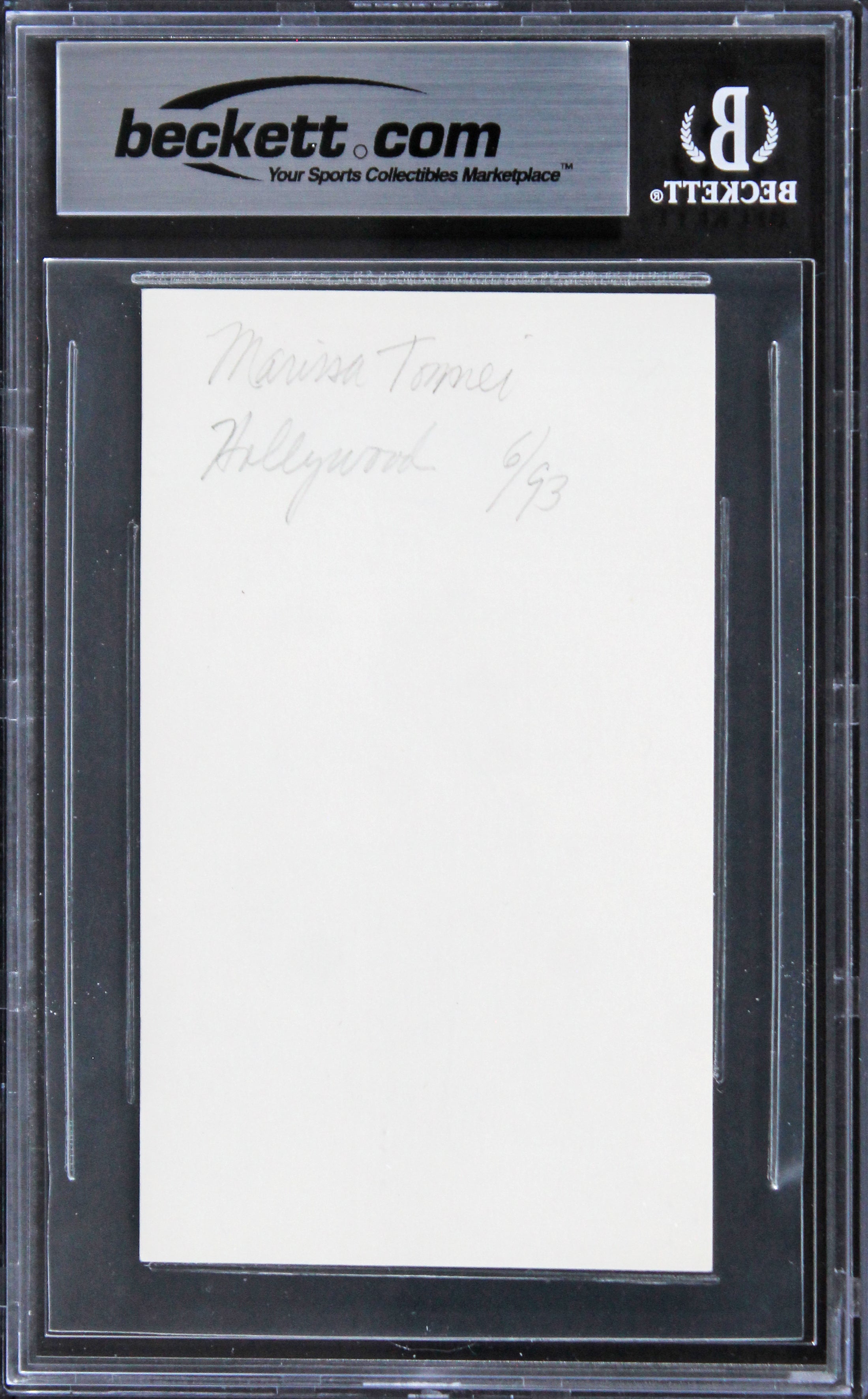 Marisa Tomei My Cousin Vinny Authentic Signed 3x5 Index Card BAS Slabbed