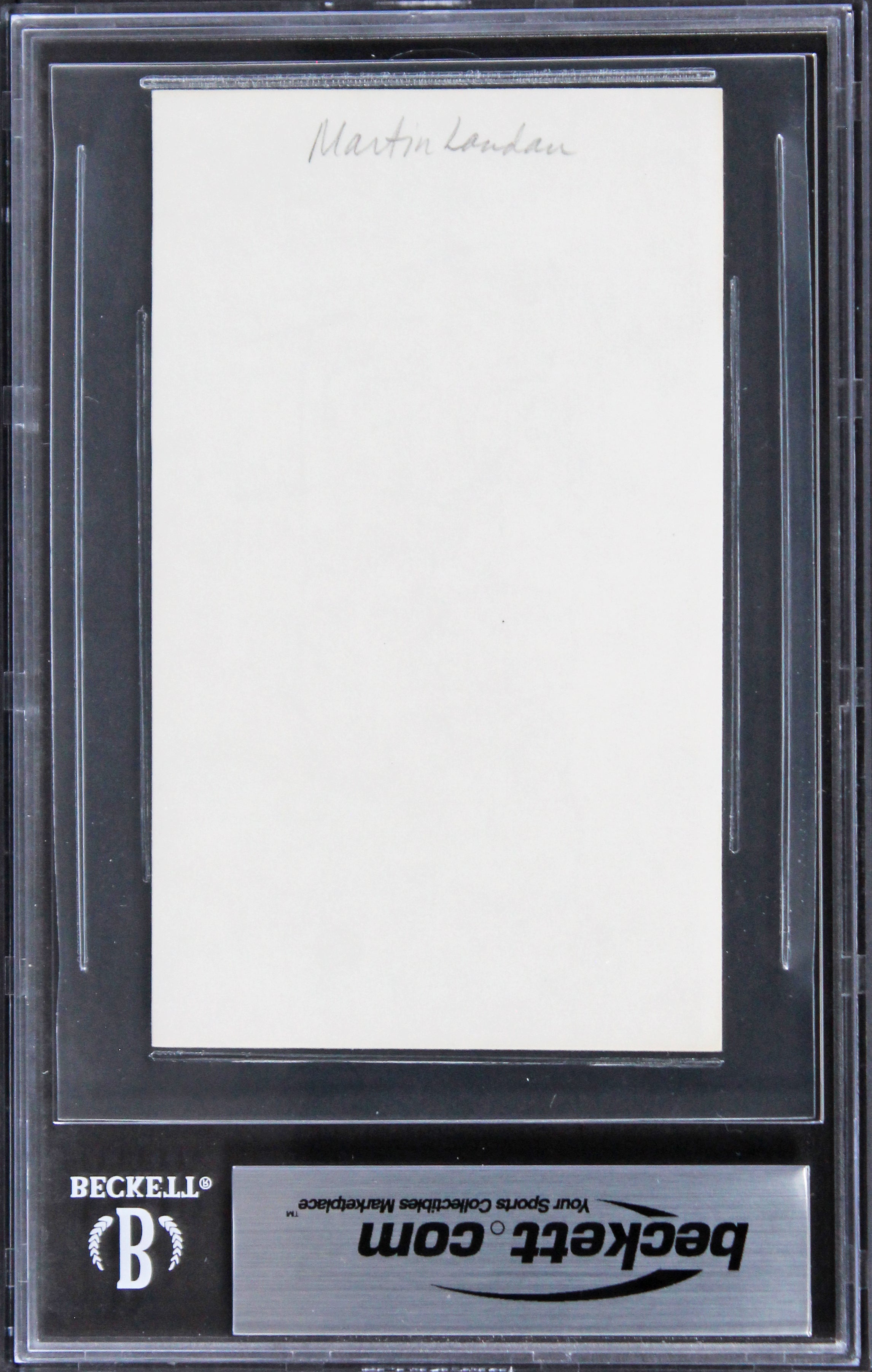 Martin Landau Ed Wood Authentic Signed 3x5 Index Card Autographed BAS Slabbed