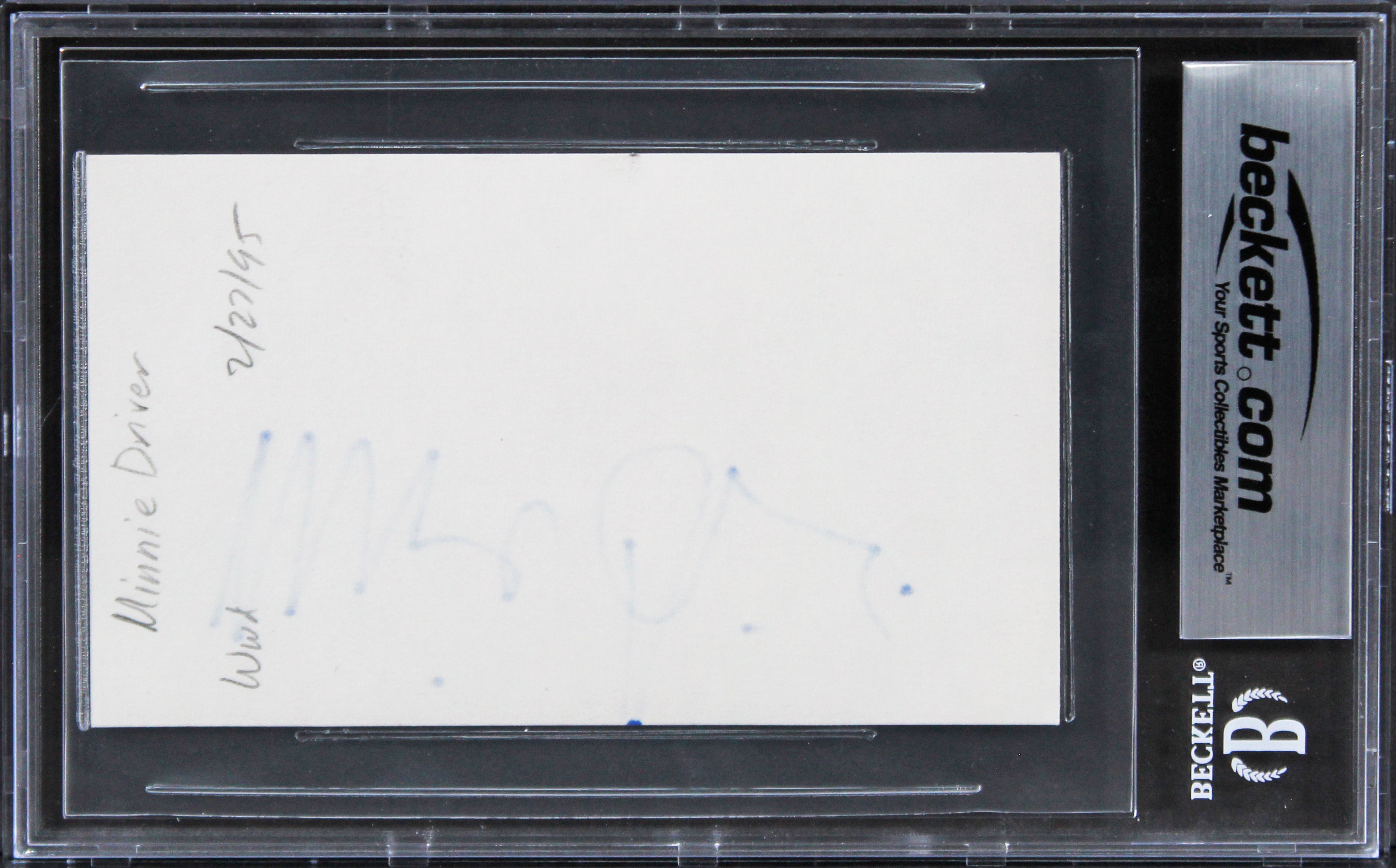 Minnie Driver Good Will Hunting Authentic Signed 3x5 Index Card BAS Slabbed