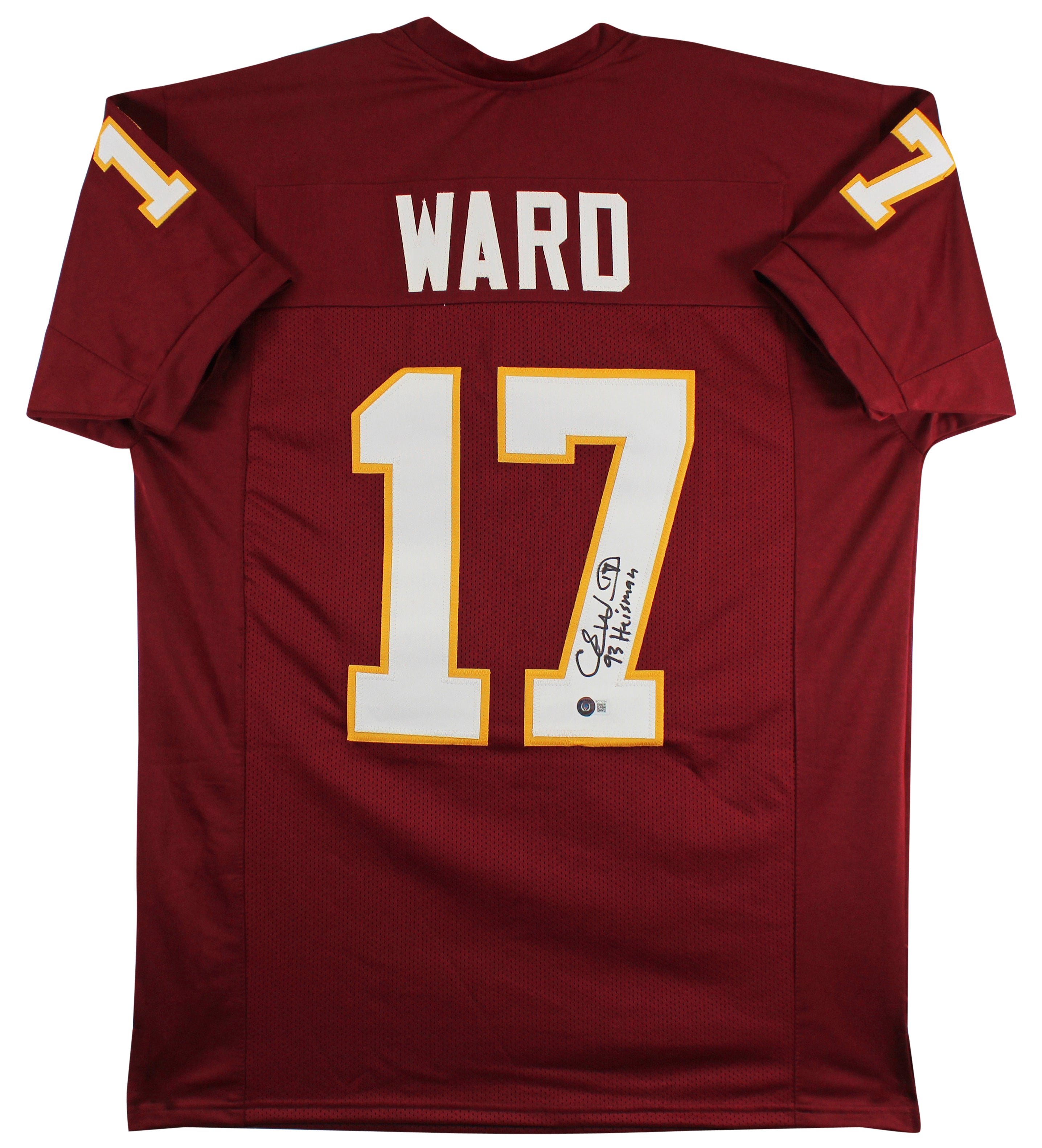 Florida State Charlie Ward "93 Heisman" Signed Maroon Pro Style Jersey BAS