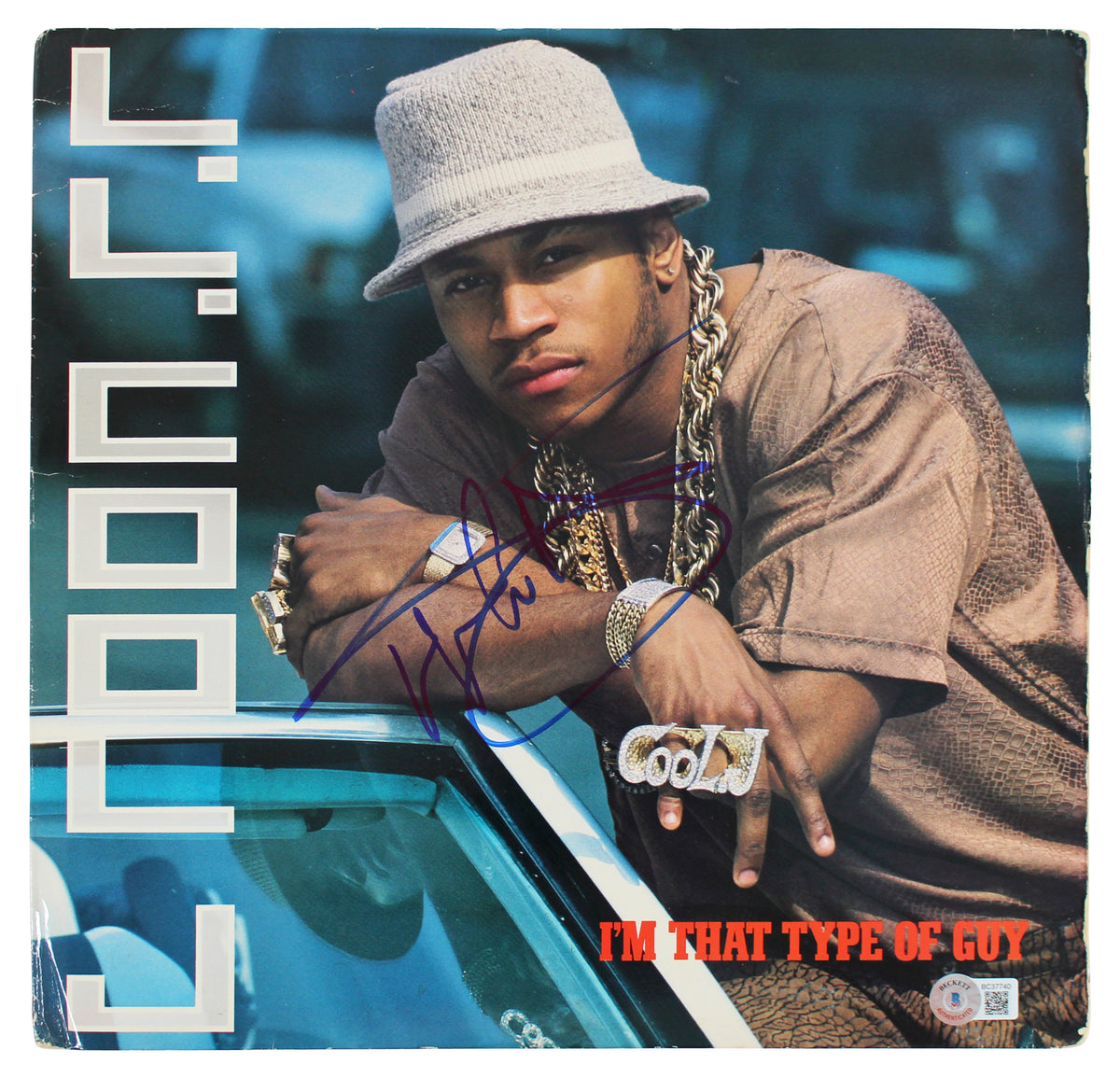 L.L. Cool J. Signed I'm That Type Of Guy Album Cover W/ Vinyl BAS #BC37740