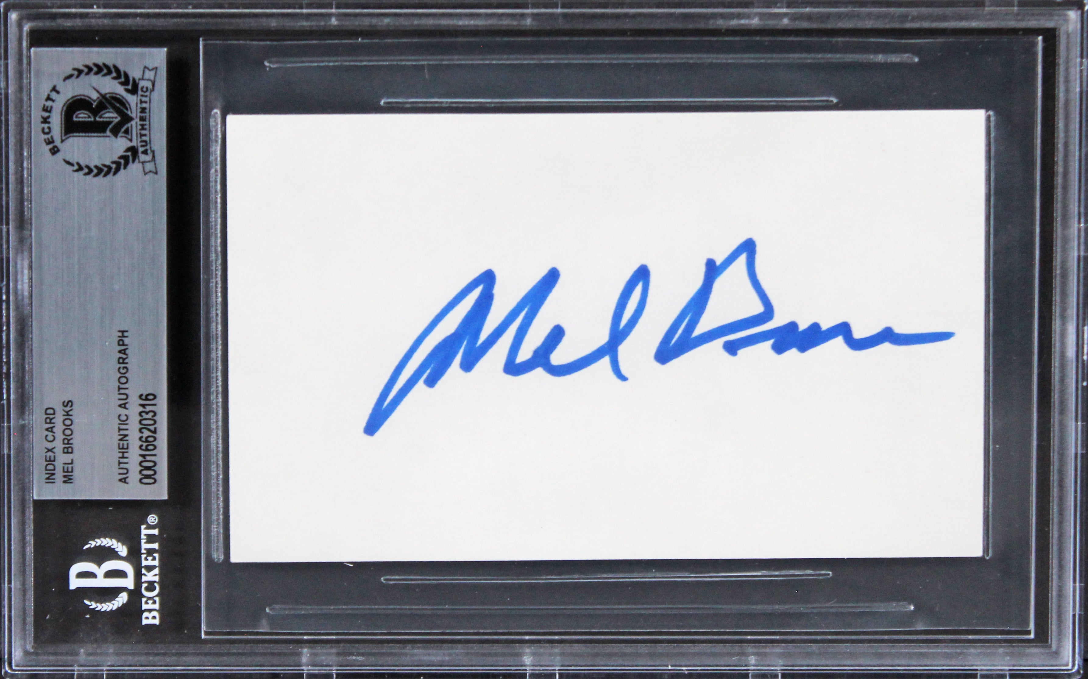 Mel Brooks Spaceballs Authentic Signed 3x5 Index Card Autographed BAS Slabbed