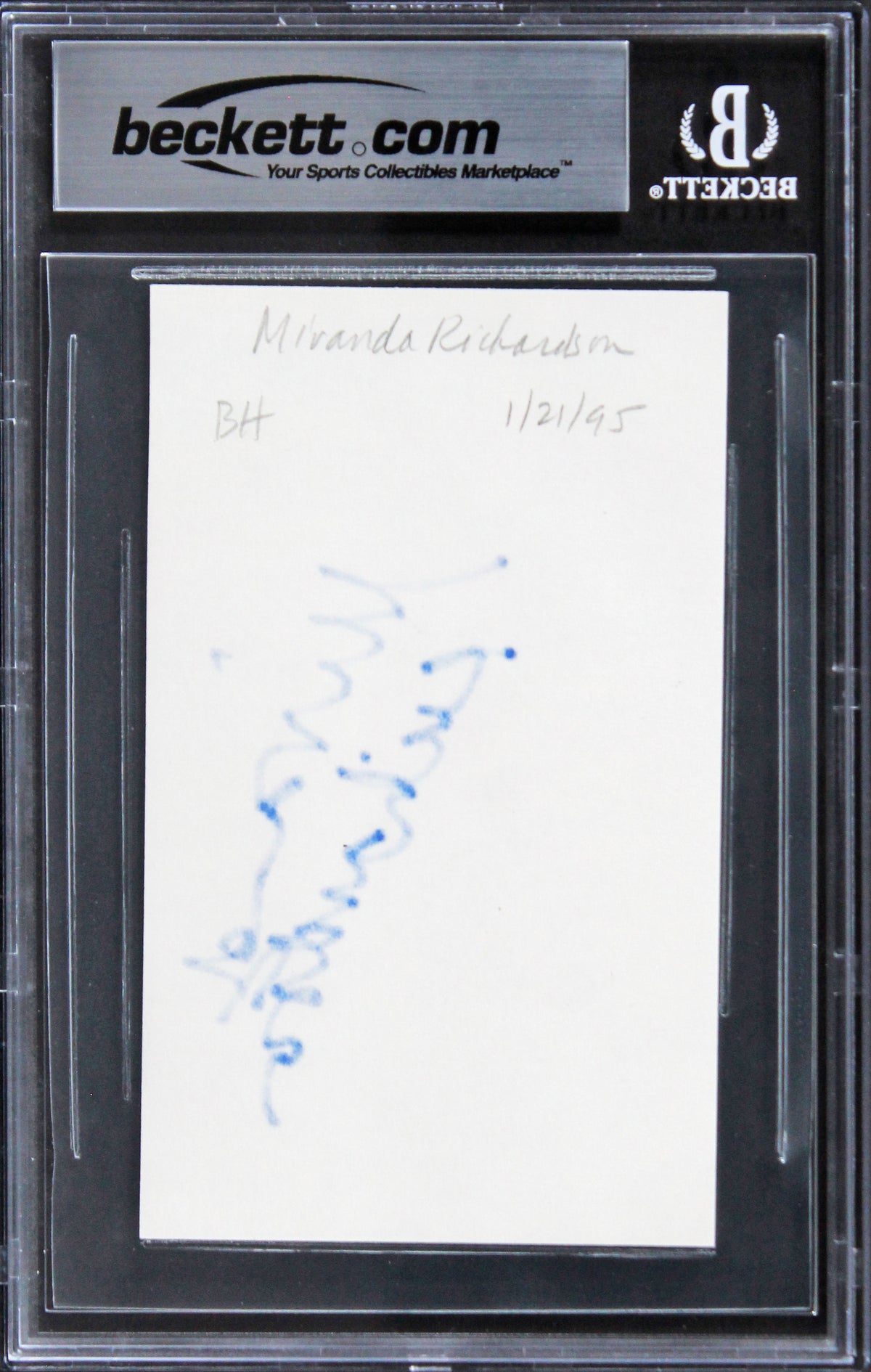Miranda Richardson The Crying Game Authentic Signed 3x5 Index Card BAS Slabbed