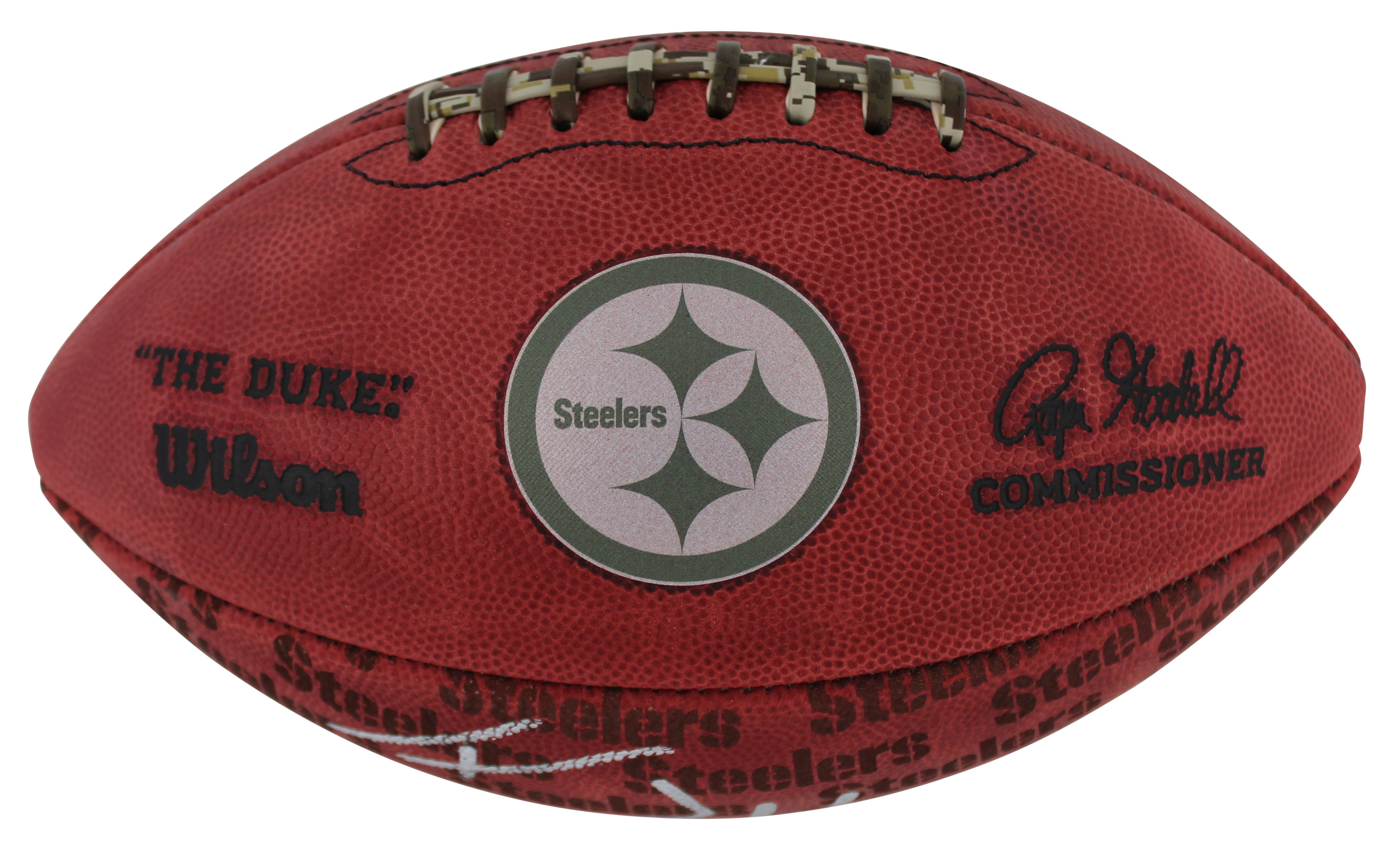 Steelers T.J. Watt Signed "The Duke" Team Showcase Nfl Football BAS Witnessed