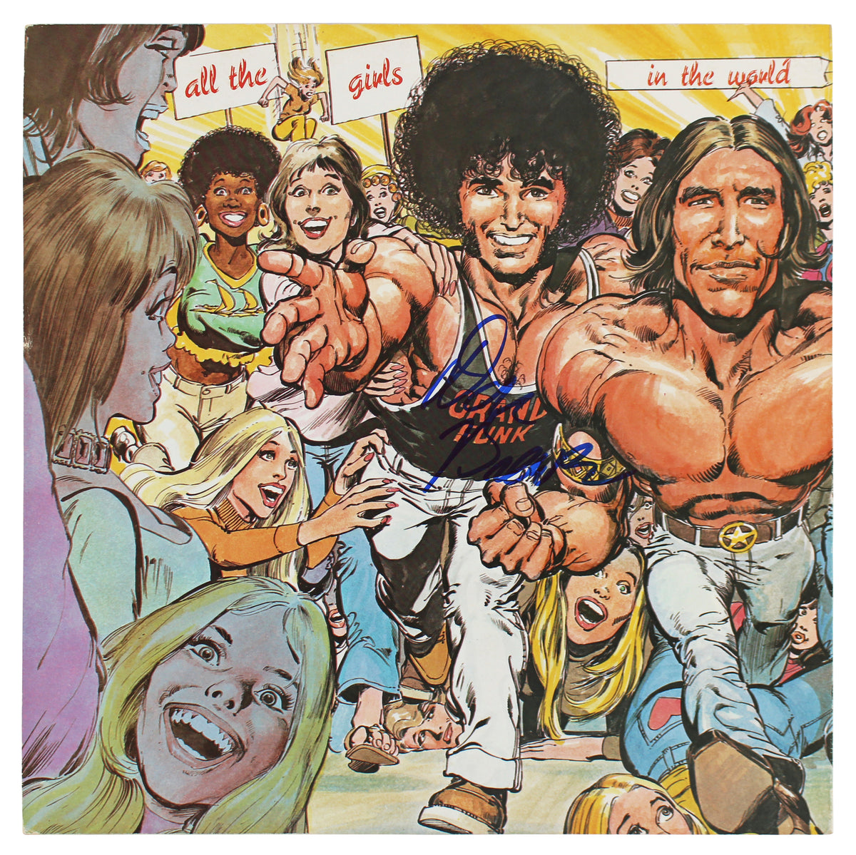 Don Brewer and Mel Schacher Grand Funk Signed Album Cover BAS #BH027683