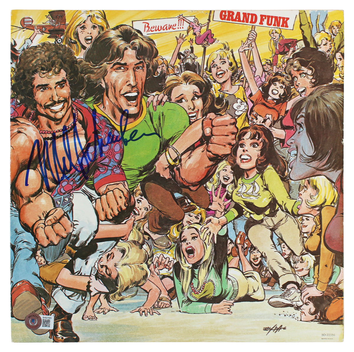 Don Brewer and Mel Schacher Grand Funk Signed Album Cover BAS #BH027683
