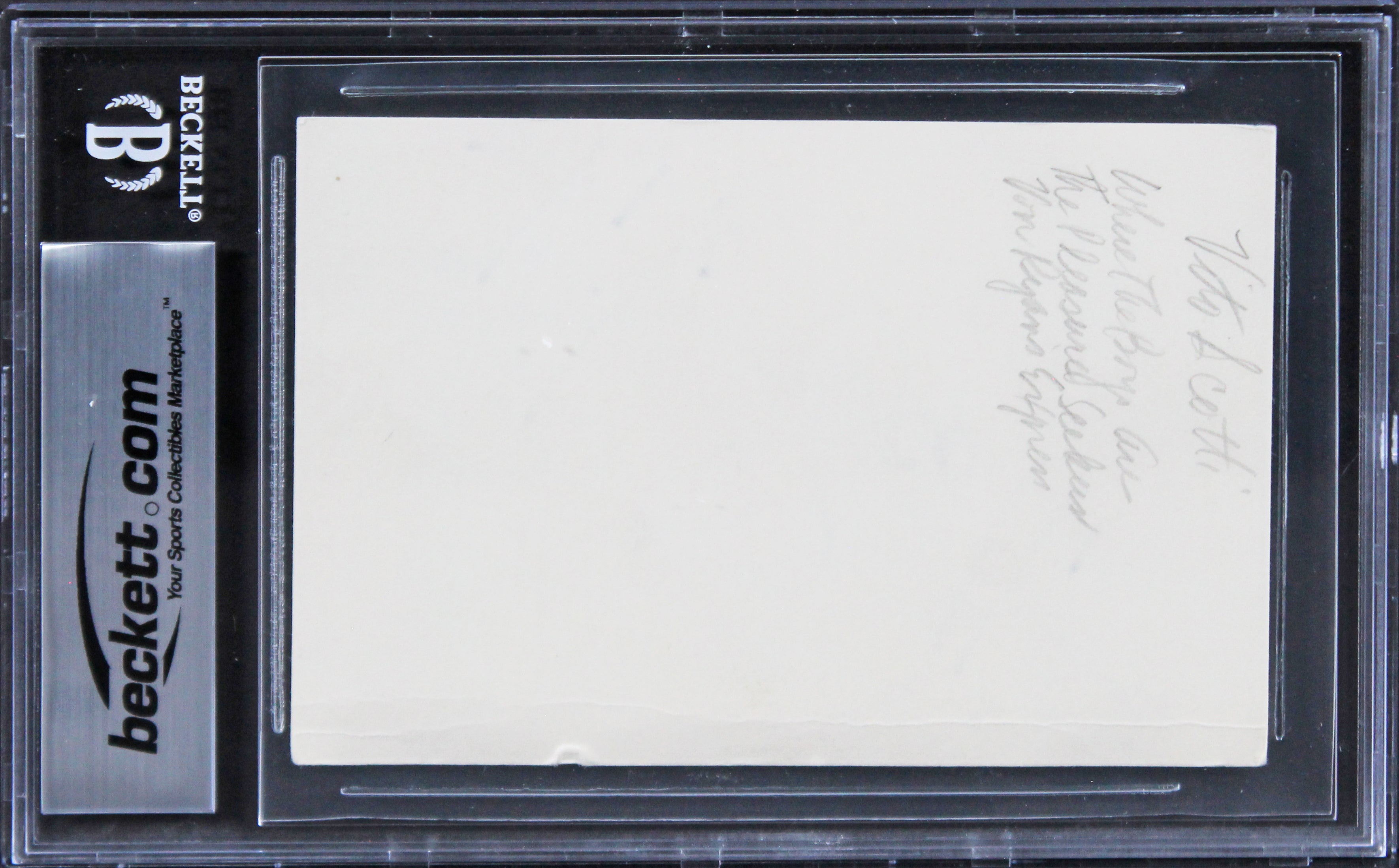 Vito Scotti The Godfather Authentic Signed 3x5 Index Card BAS Slabbed