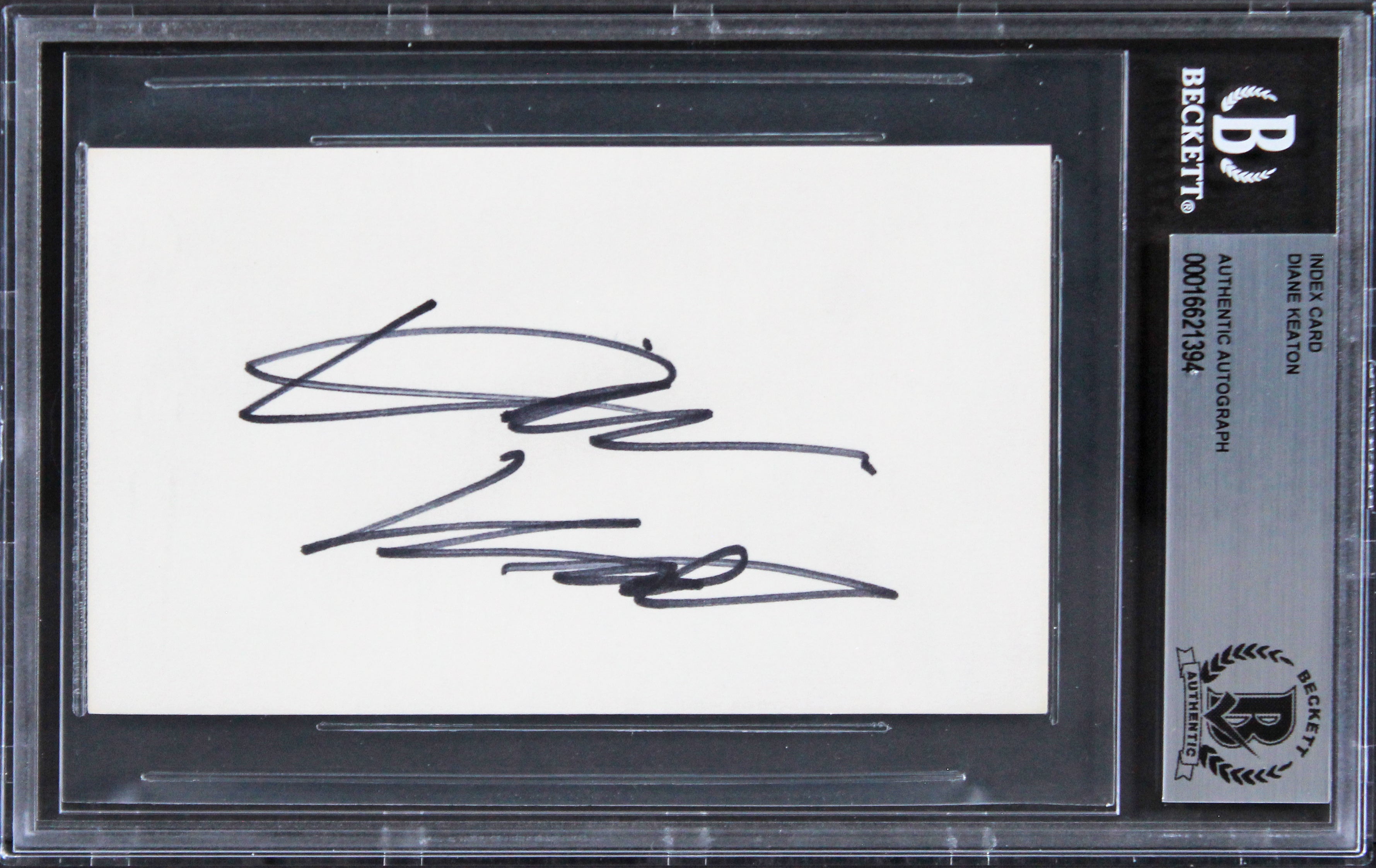 Diane Keaton Annie Hall Authentic Signed 3x5 Index Card Autographed BAS Slabbed