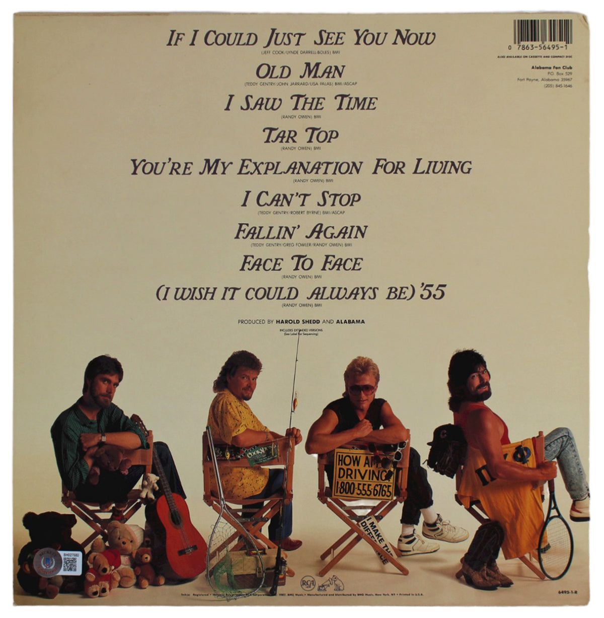 Jeff Cook & Teddy Gentry Alabama Signed Just Us Album Cover BAS #BH027680