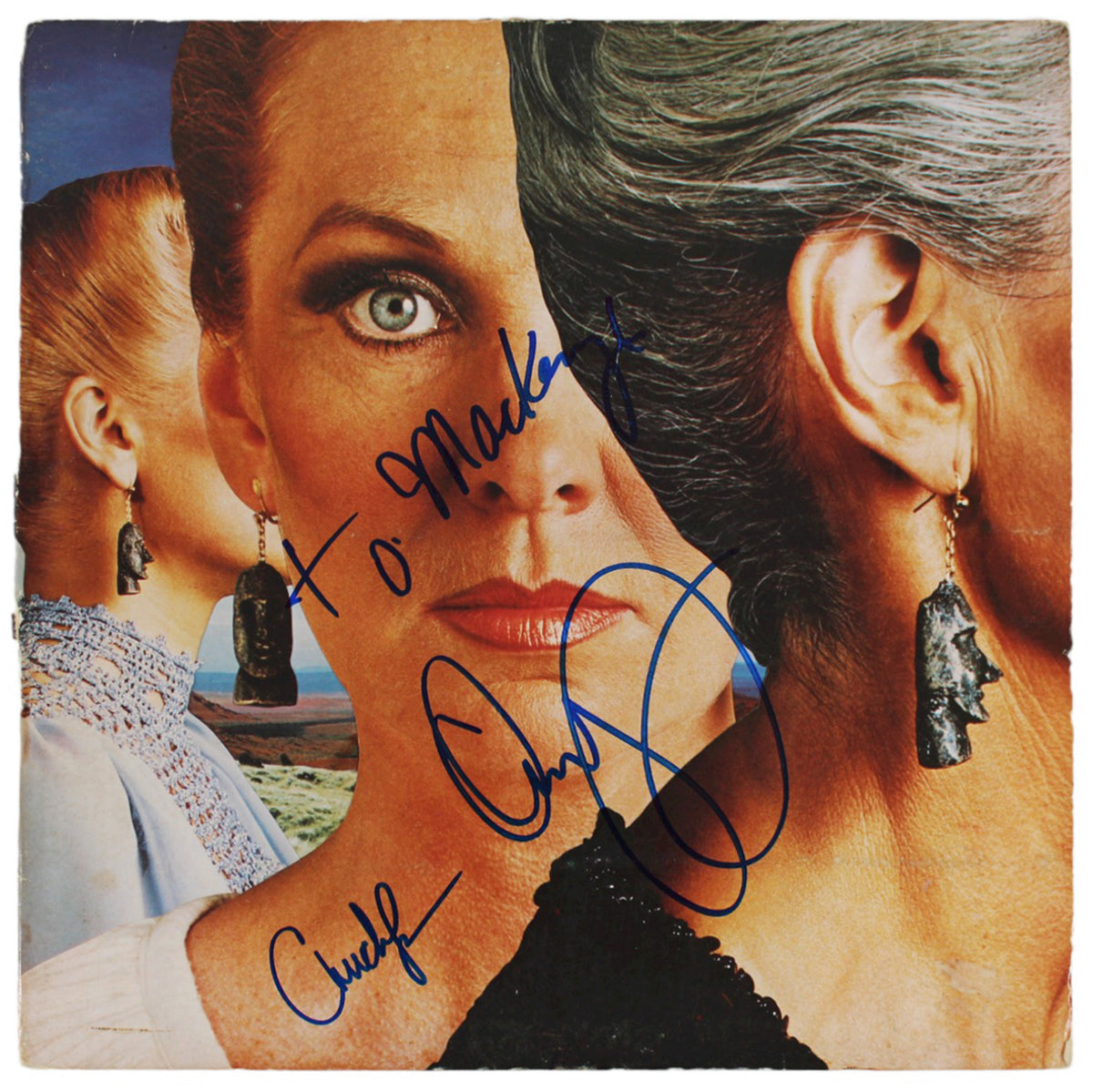 Dennis DeYoung & Chuck Panozzo Styx Signed Pieces Of Eight Album Cover BAS