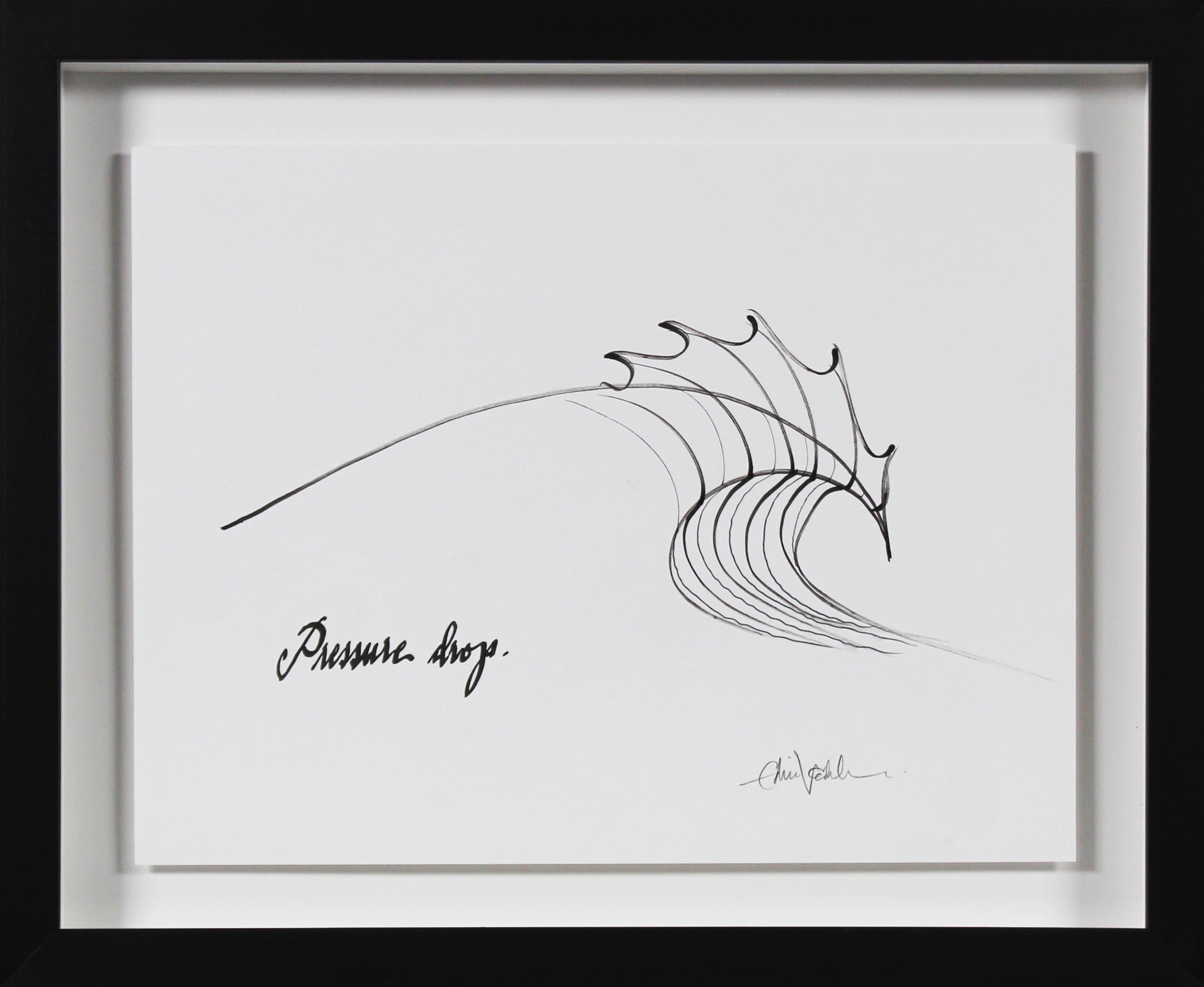 Eddie Vedder Pearl Jam Signed & Framed Pressure Drop Hand Drawn Sketch BAS