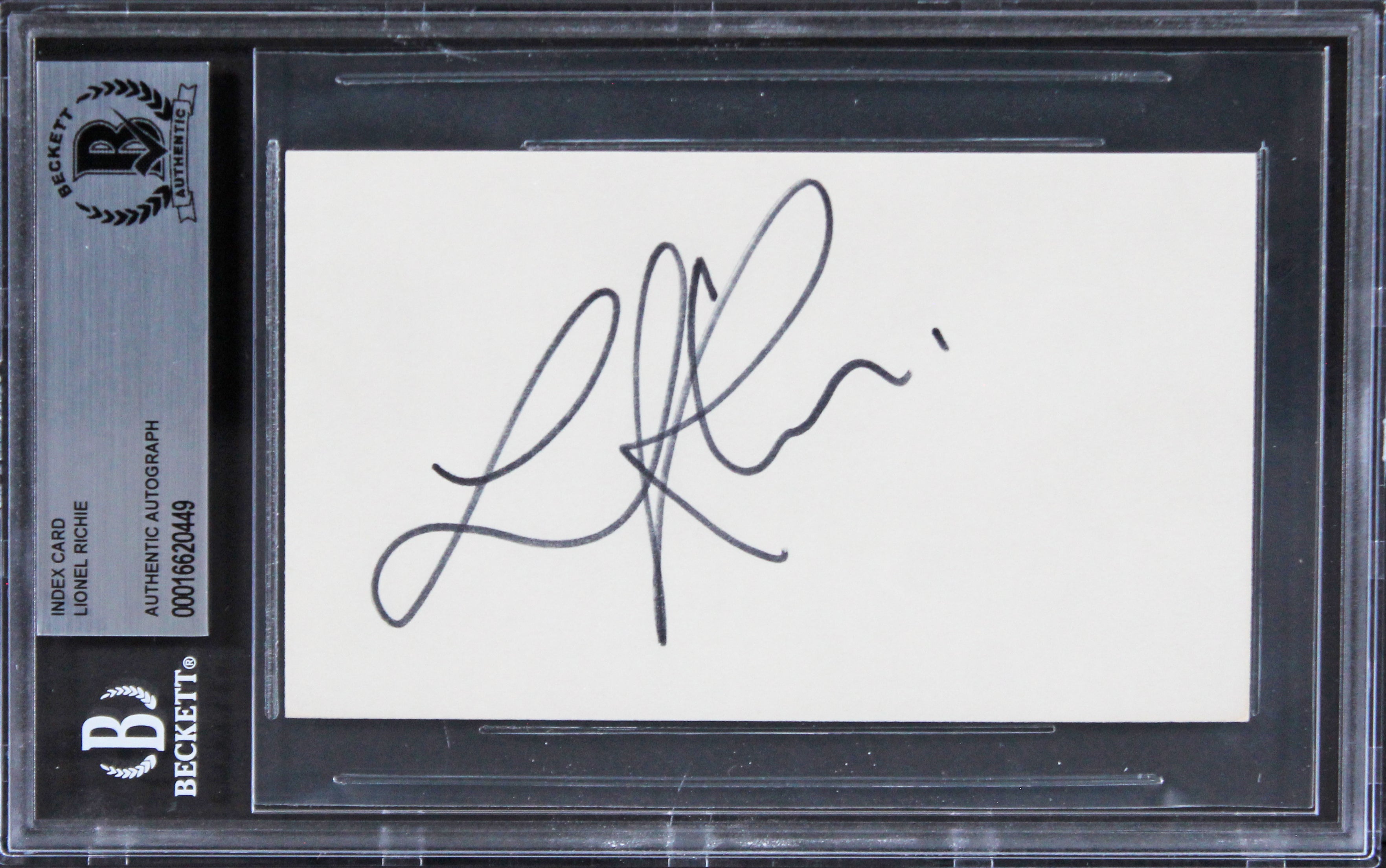 Lionel Richie American Idol Authentic Signed 3x5 Index Card BAS Slabbed 3
