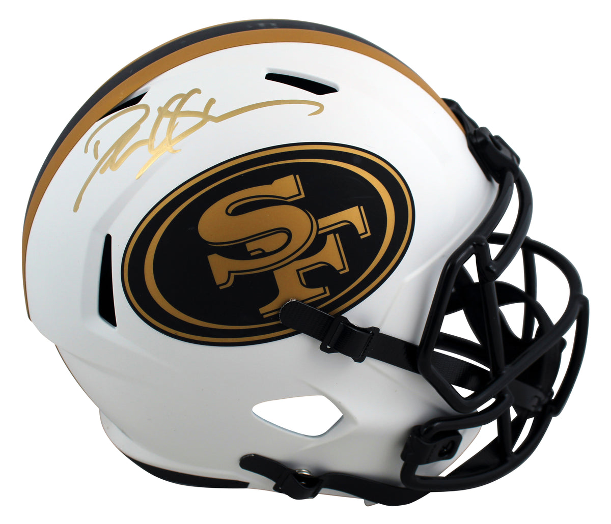 49ers Deion Sanders Signed Lunar Full Size Speed Rep Helmet BAS Witnessed