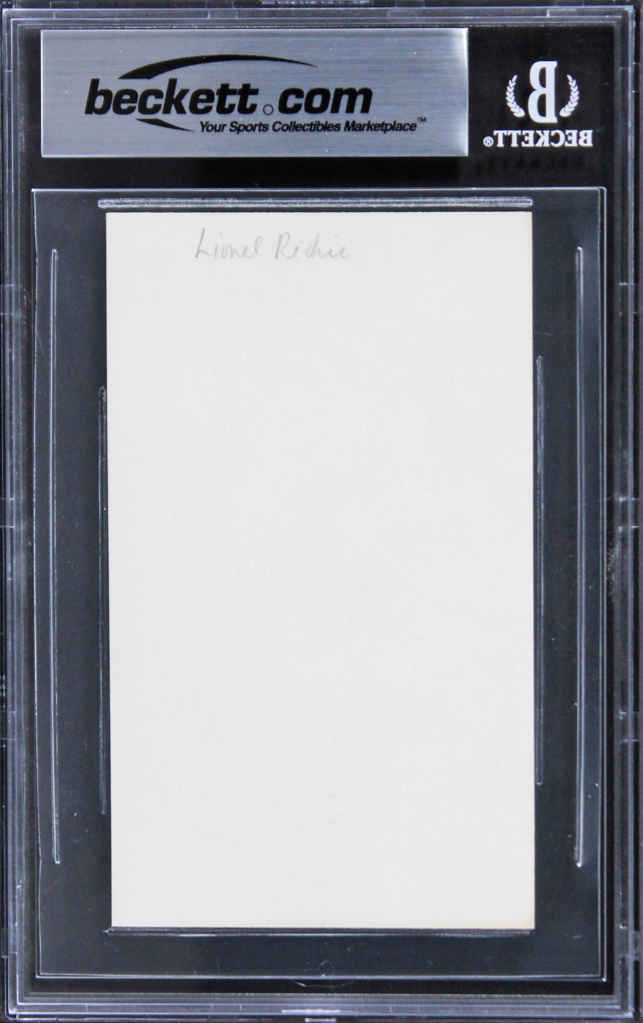 Lionel Richie American Idol Authentic Signed 3x5 Index Card BAS Slabbed 3