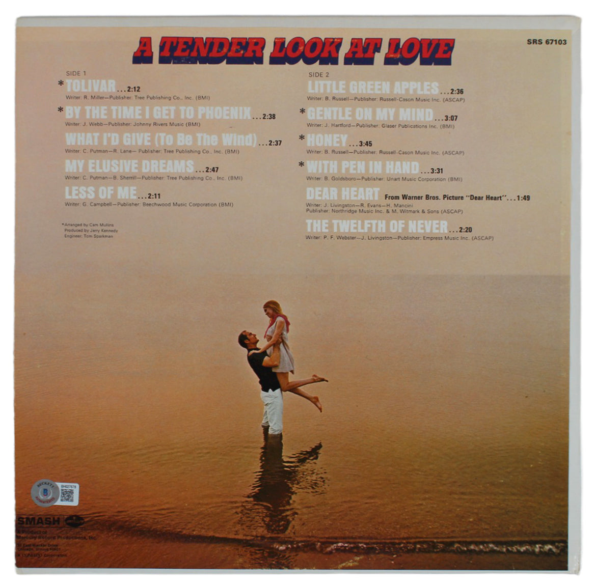 Roger Miller Authentic Signed A Tender Look At Love Album Cover BAS #BH027678
